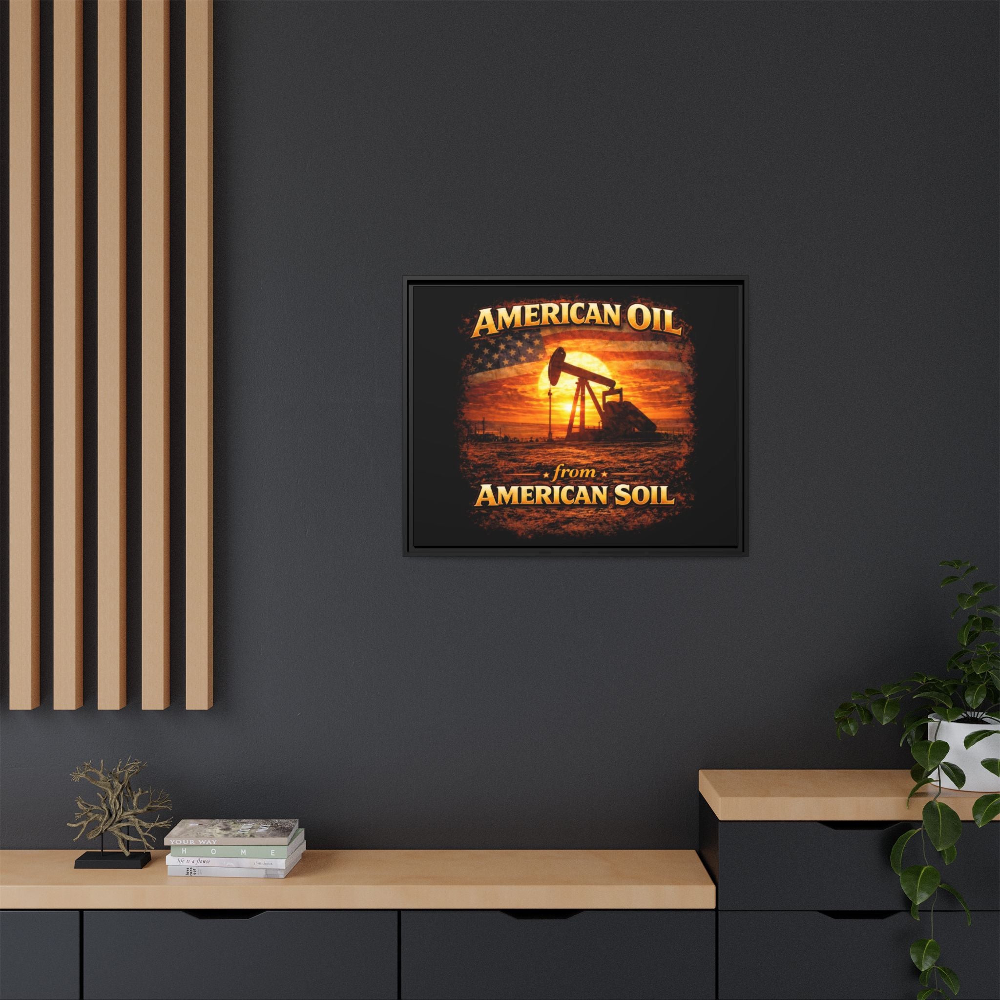 Pump Jack - Framed Matte Canvas Wall Art