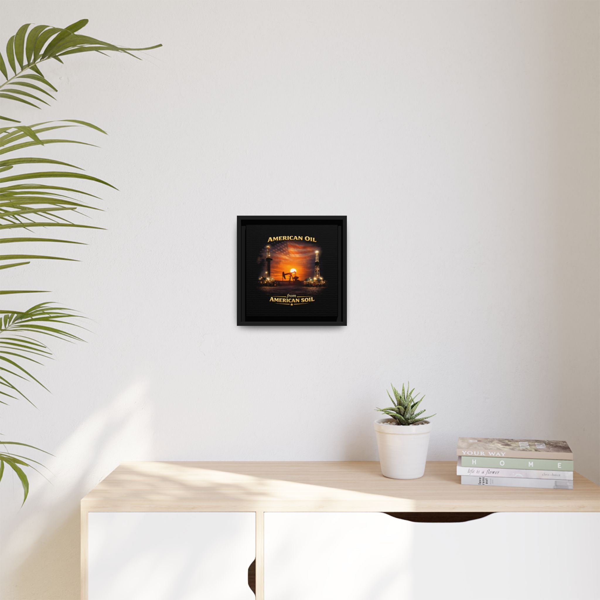 Oil Field - Framed Matte Canvas Wall Art