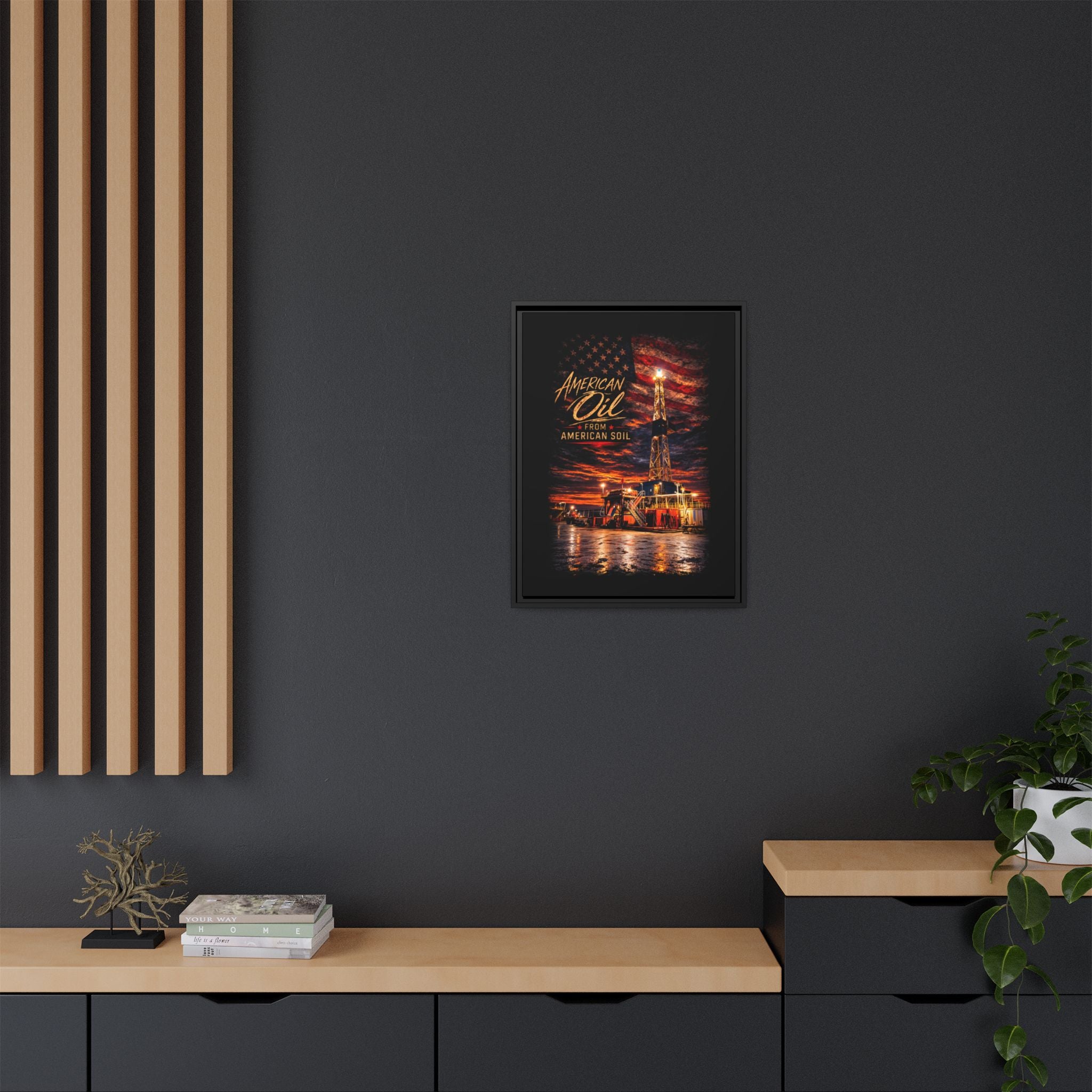 Ice Rig - Framed Matte Canvas Wall Art