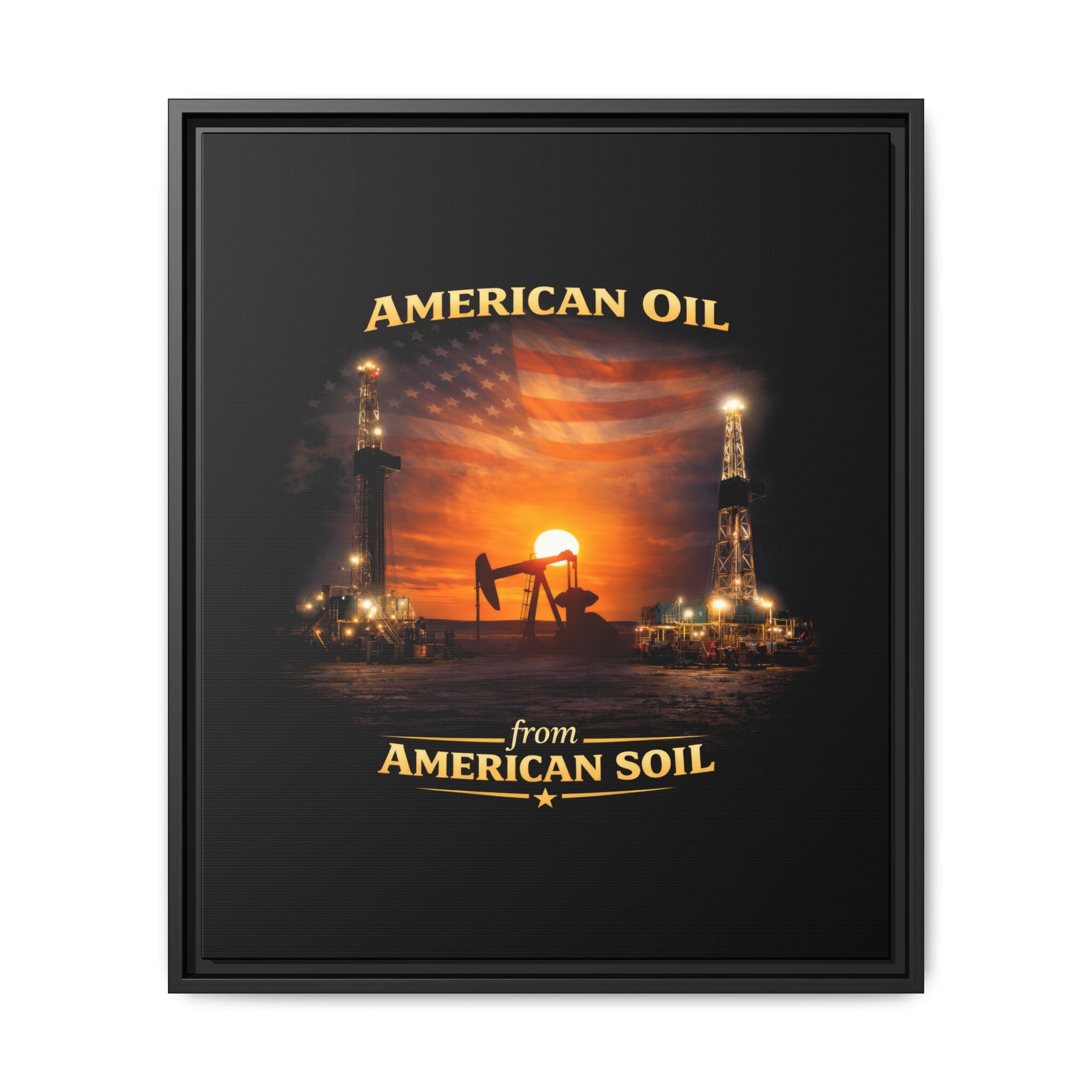Oil Field - Framed Matte Canvas Wall Art