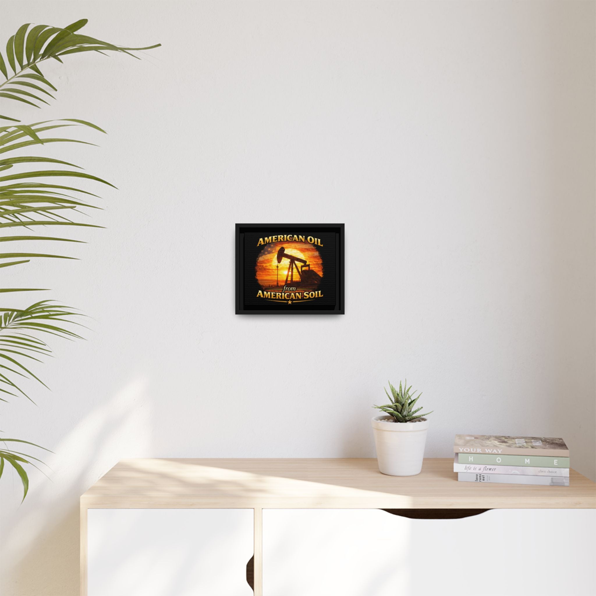 American Oil from American Soil - Framed Matte Canvas Wall Art