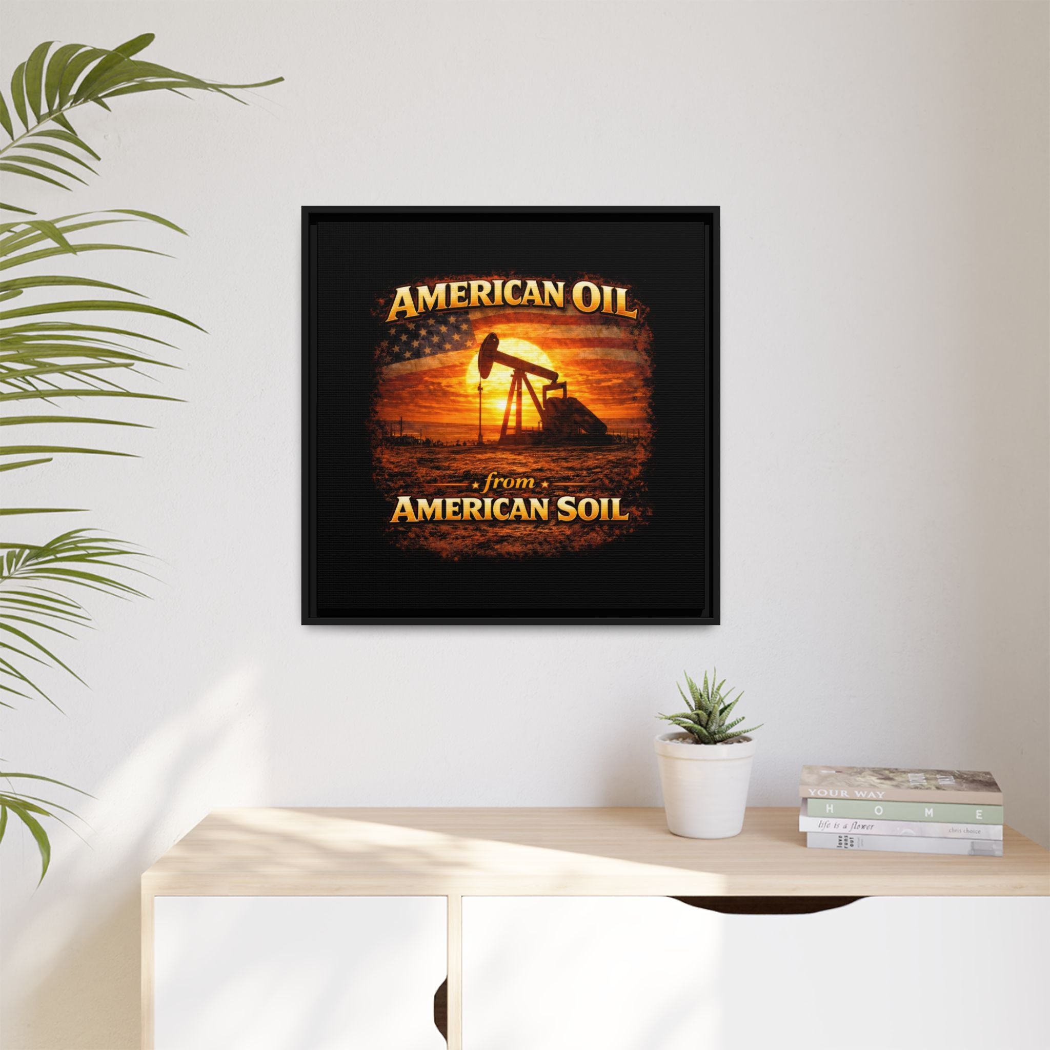 Pump Jack - Framed Matte Canvas Wall Art