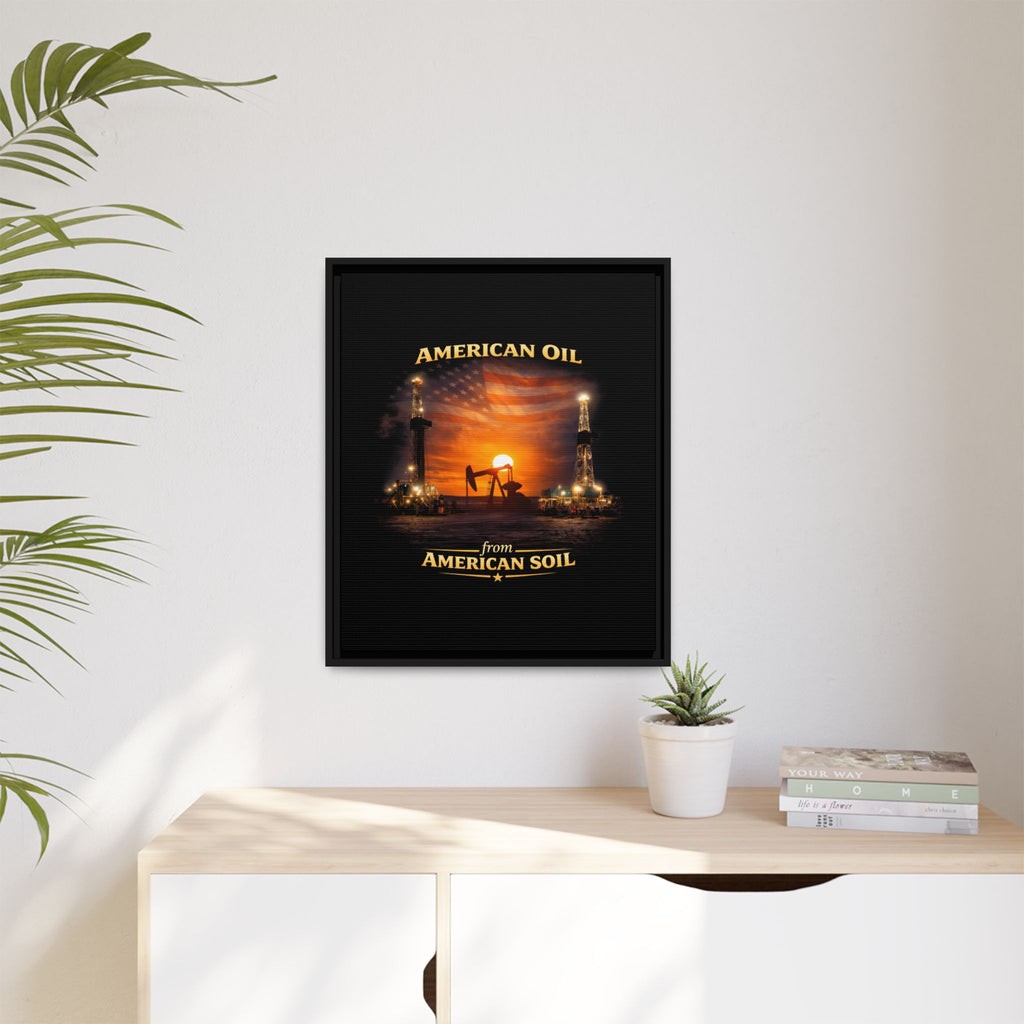Oil Field - Framed Matte Canvas Wall Art