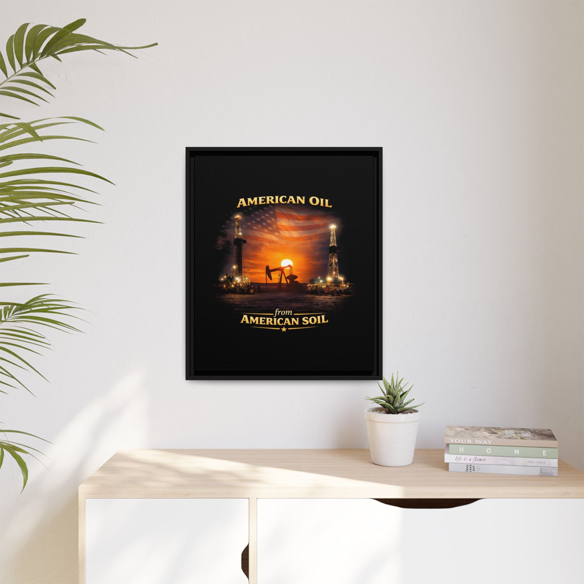 Oil Field - Framed Matte Canvas Wall Art