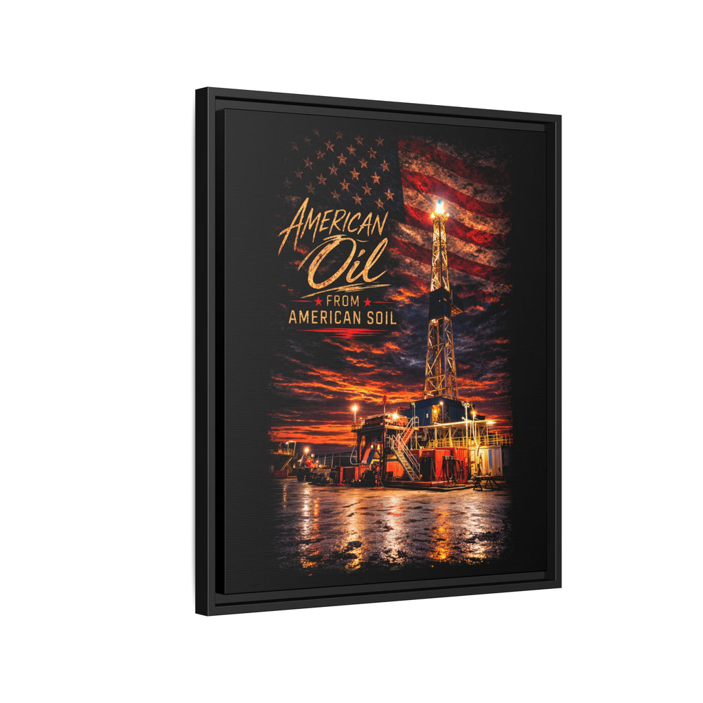 Ice Rig - Framed Matte Canvas Wall Art