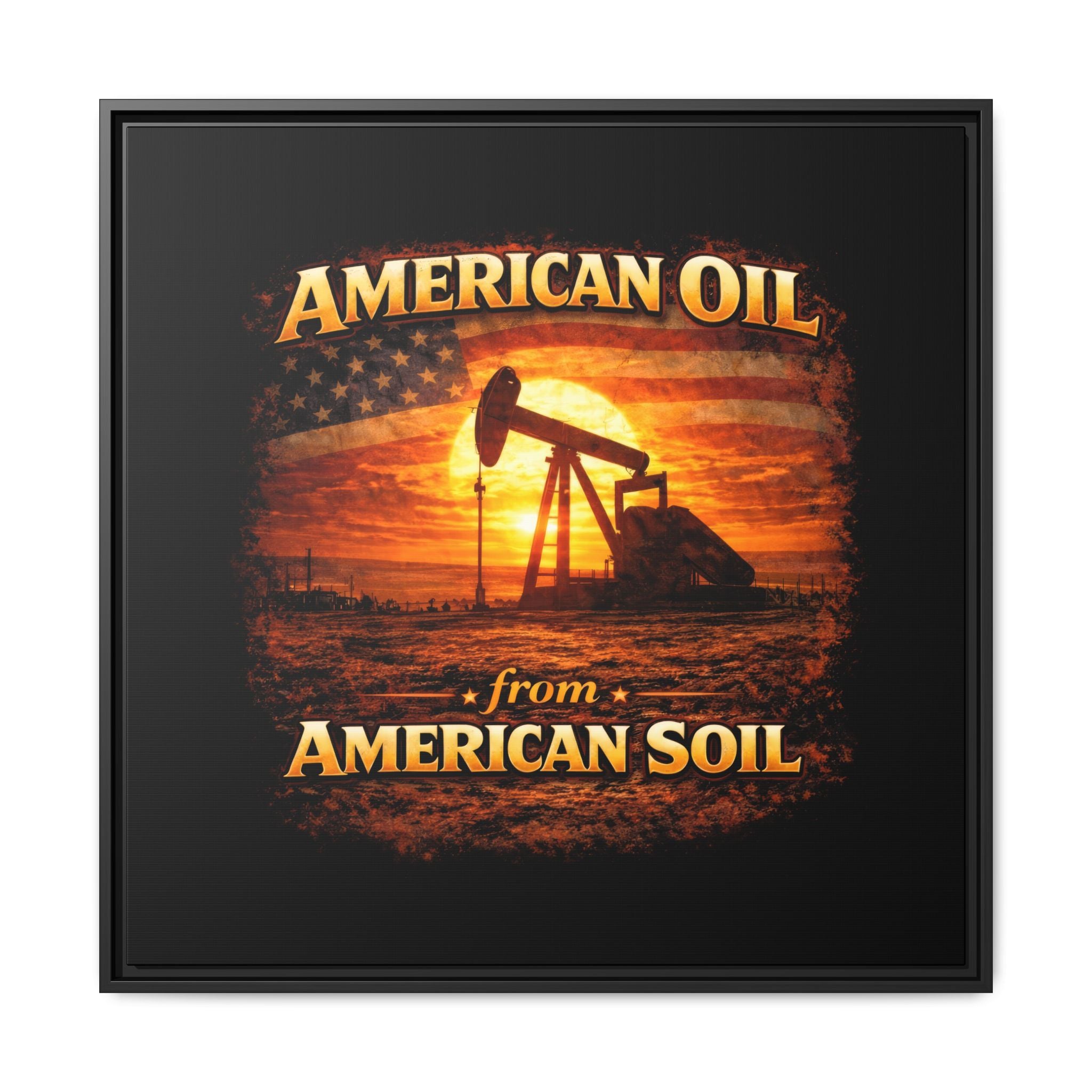 Pump Jack - Framed Matte Canvas Wall Art