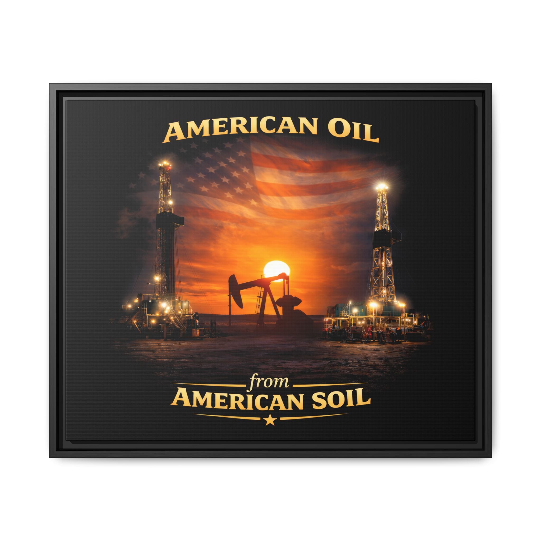 Oil Field - Framed Matte Canvas Wall Art