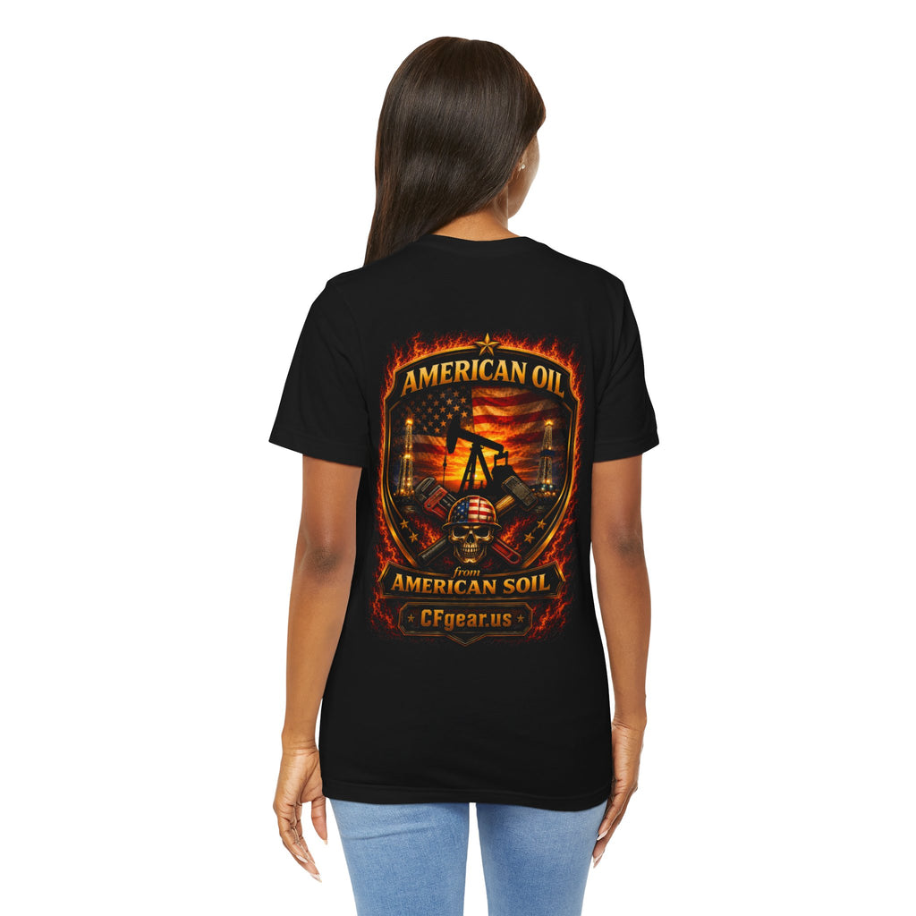 CFgear Crew Roughneck T‑Shirt — "American Oil From American Soil" Graphic Tees