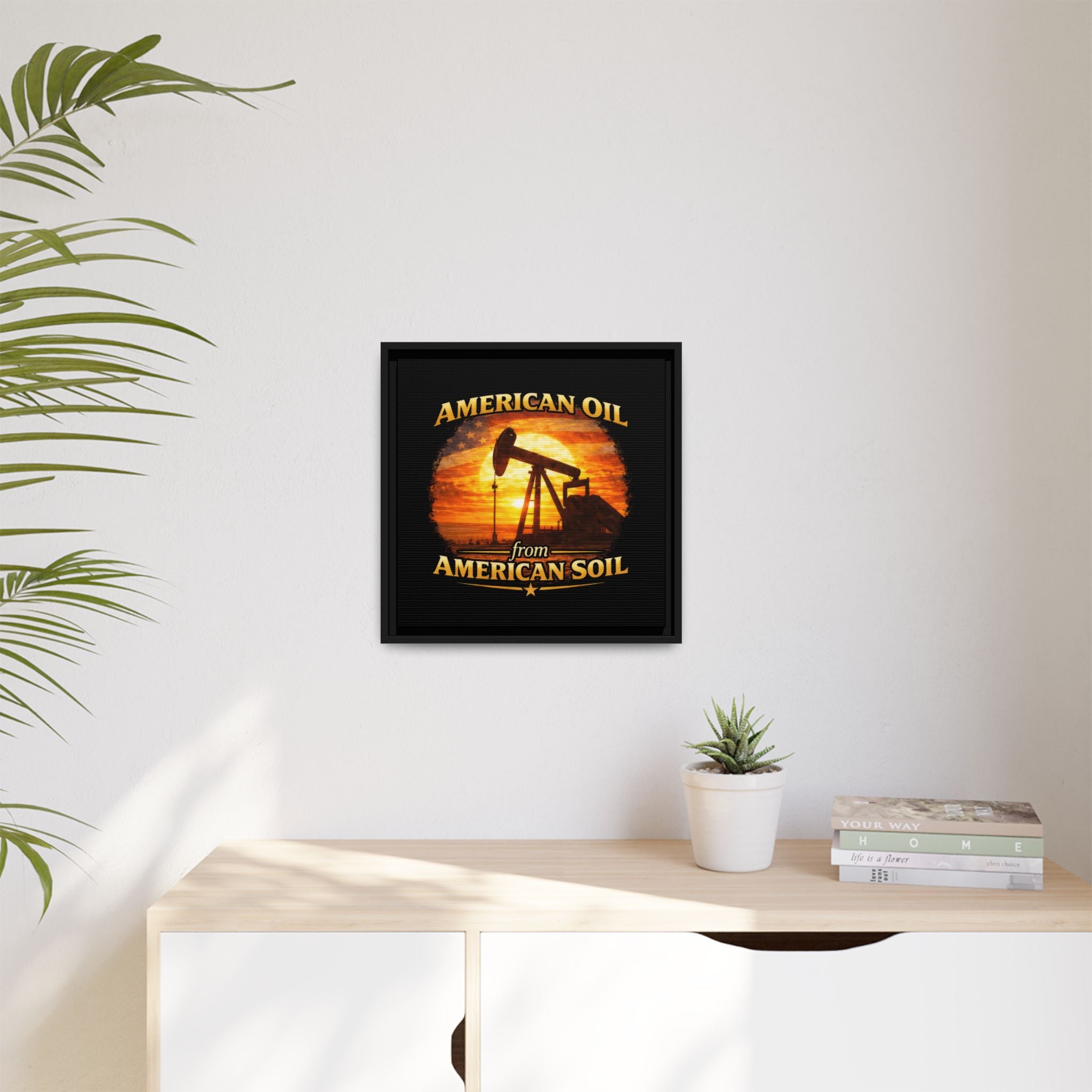 American Oil from American Soil - Framed Matte Canvas Wall Art