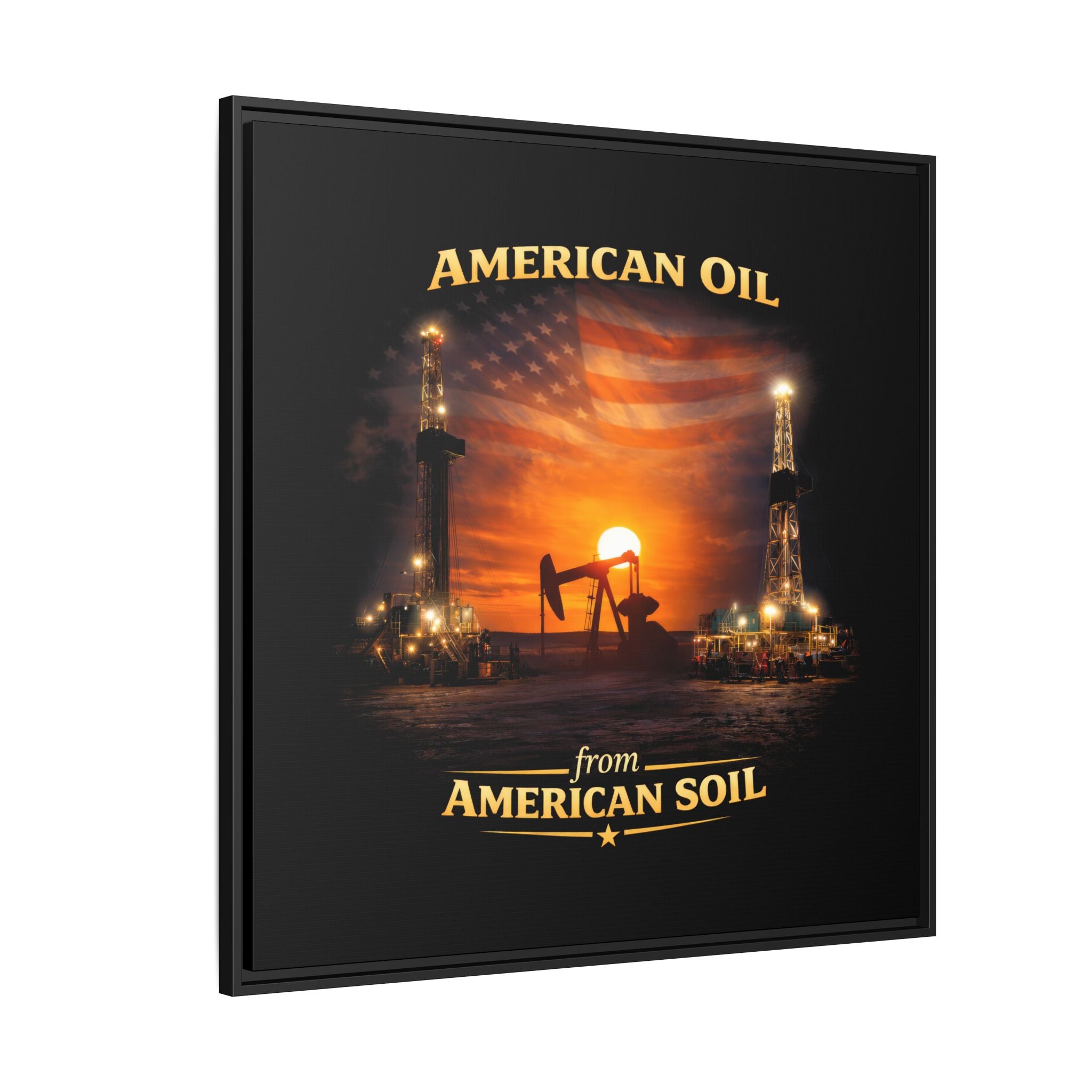 Oil Field - Framed Matte Canvas Wall Art
