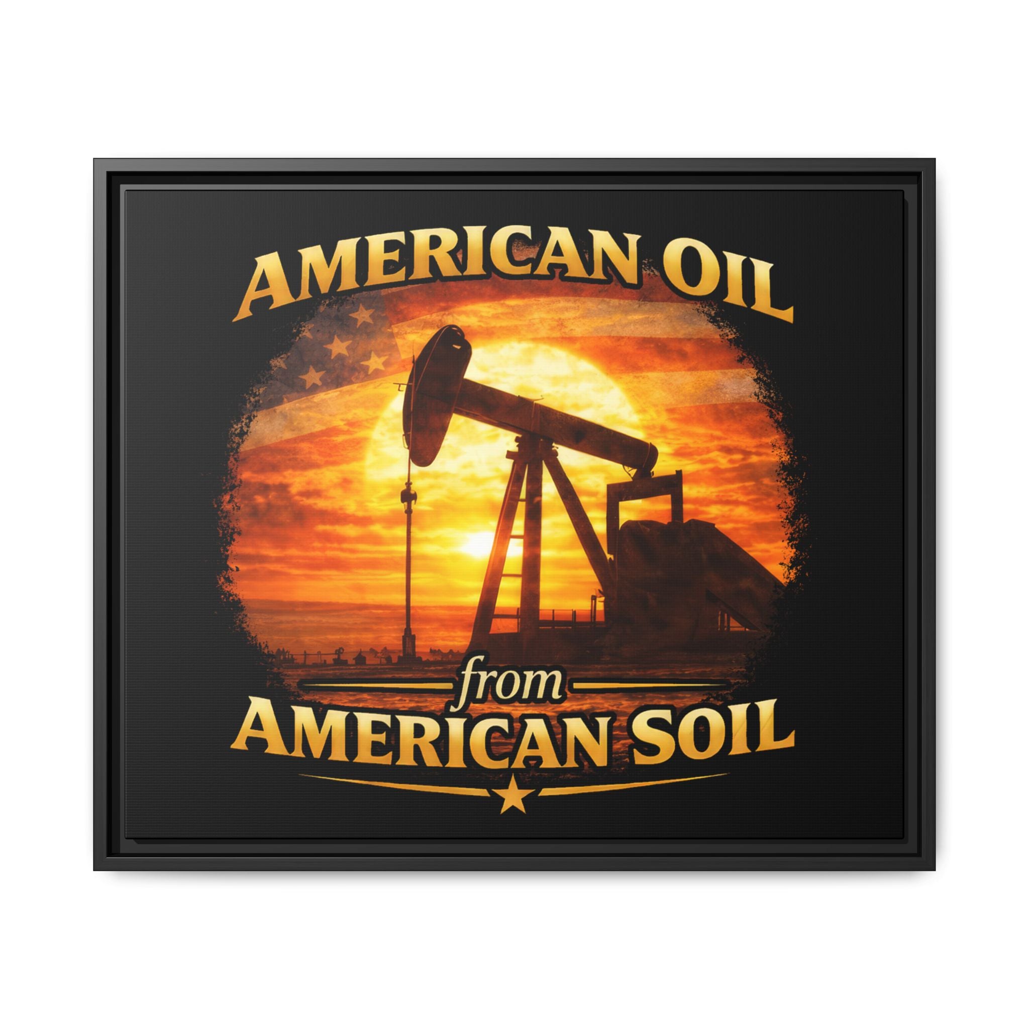 American Oil from American Soil - Framed Matte Canvas Wall Art