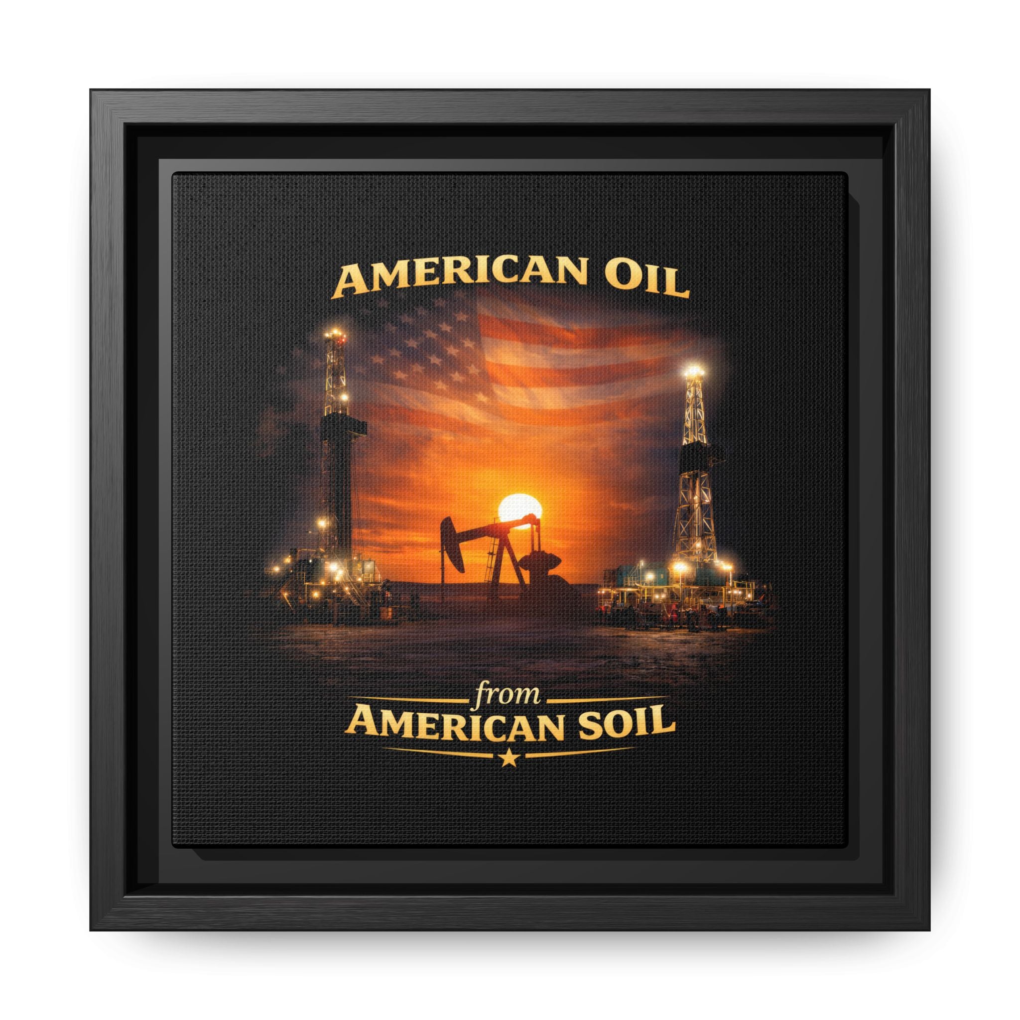 Oil Field - Framed Matte Canvas Wall Art