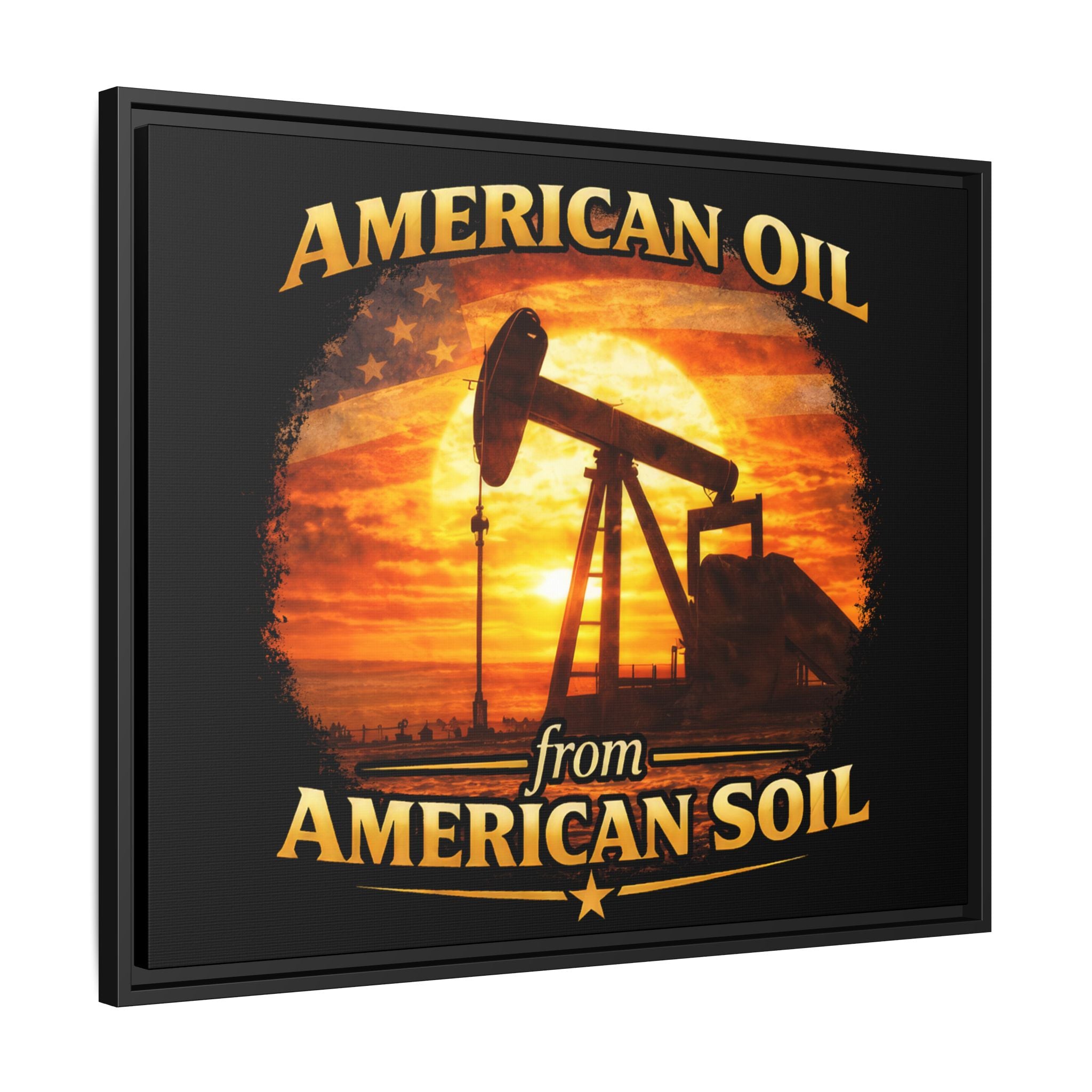 American Oil from American Soil - Framed Matte Canvas Wall Art