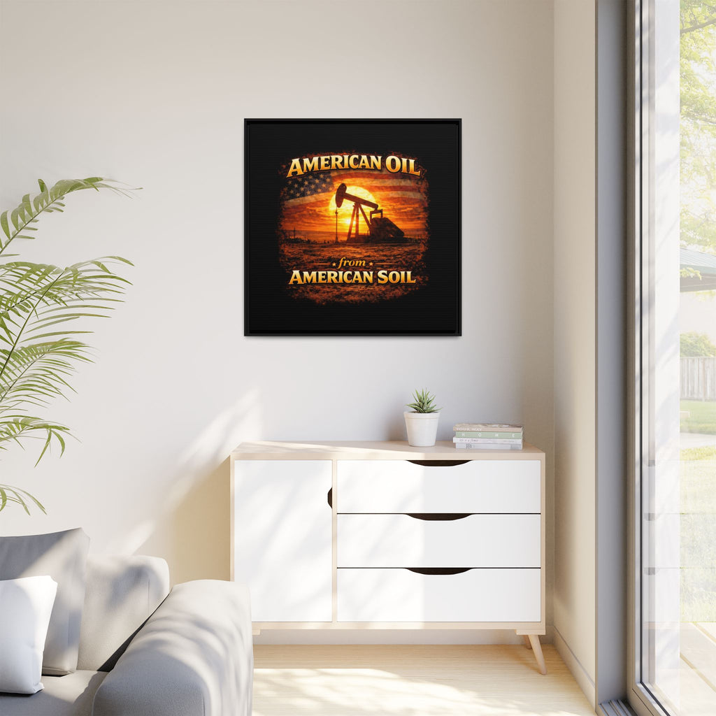 Pump Jack - Framed Matte Canvas Wall Art