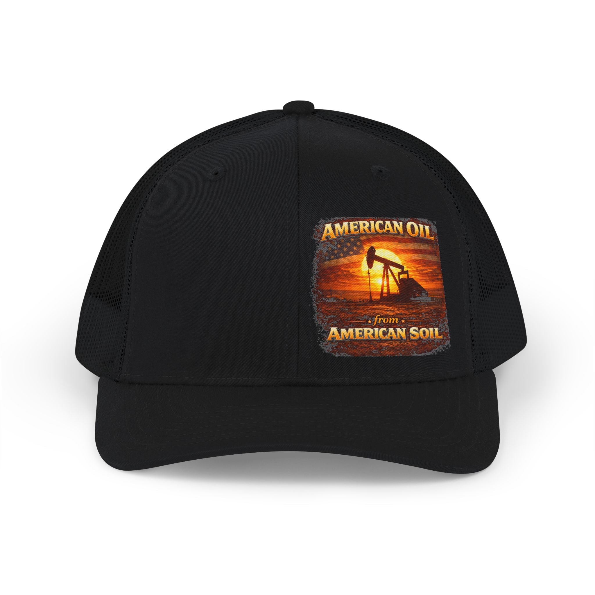 American Oilfield Sunset Snapback Trucker Cap