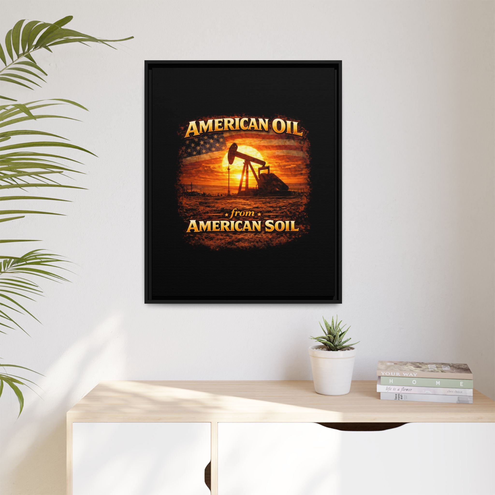 Pump Jack - Framed Matte Canvas Wall Art