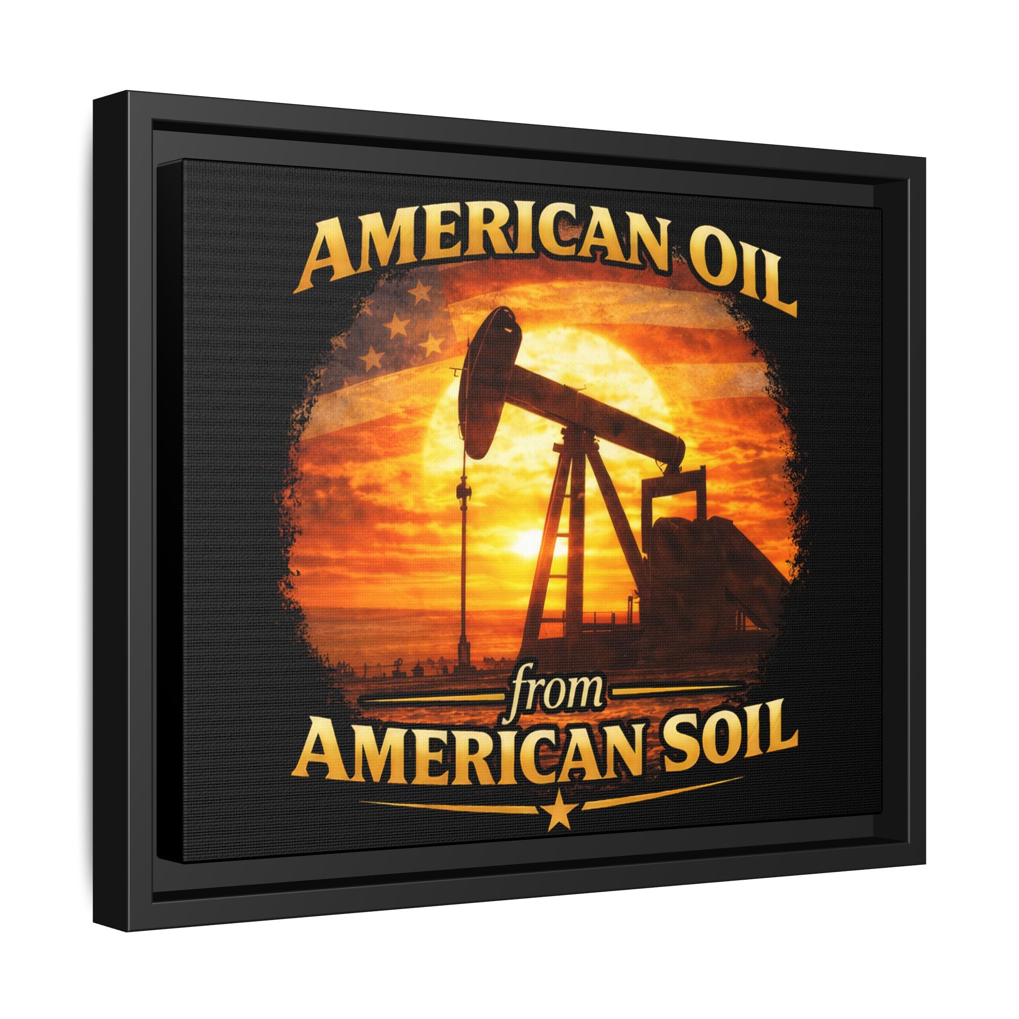American Oil from American Soil - Framed Matte Canvas Wall Art