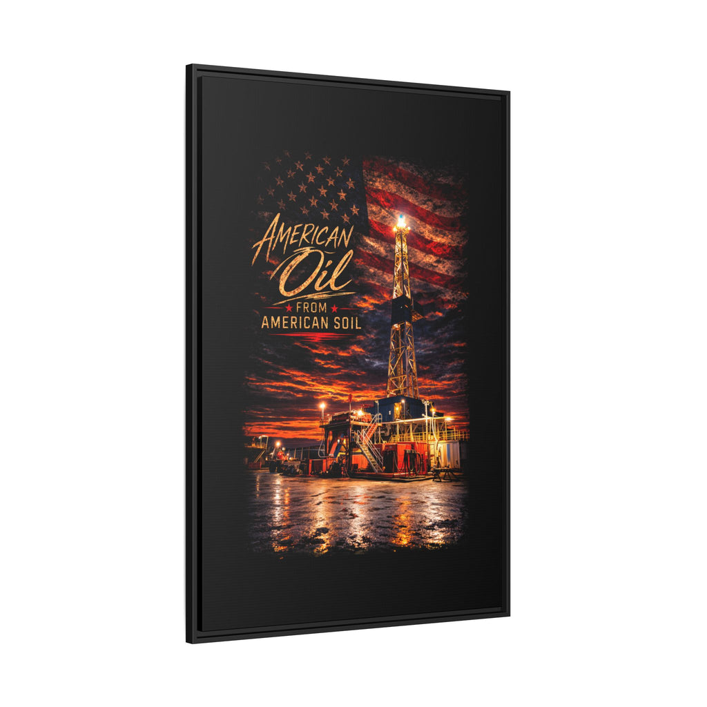 Ice Rig - Framed Matte Canvas Wall Art