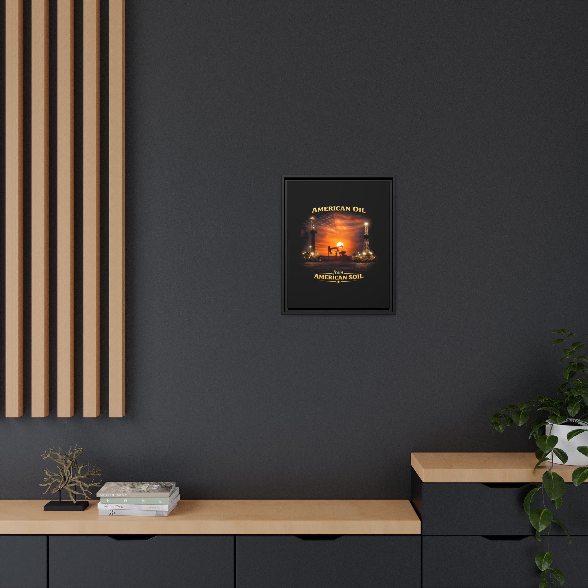 Oil Field - Framed Matte Canvas Wall Art