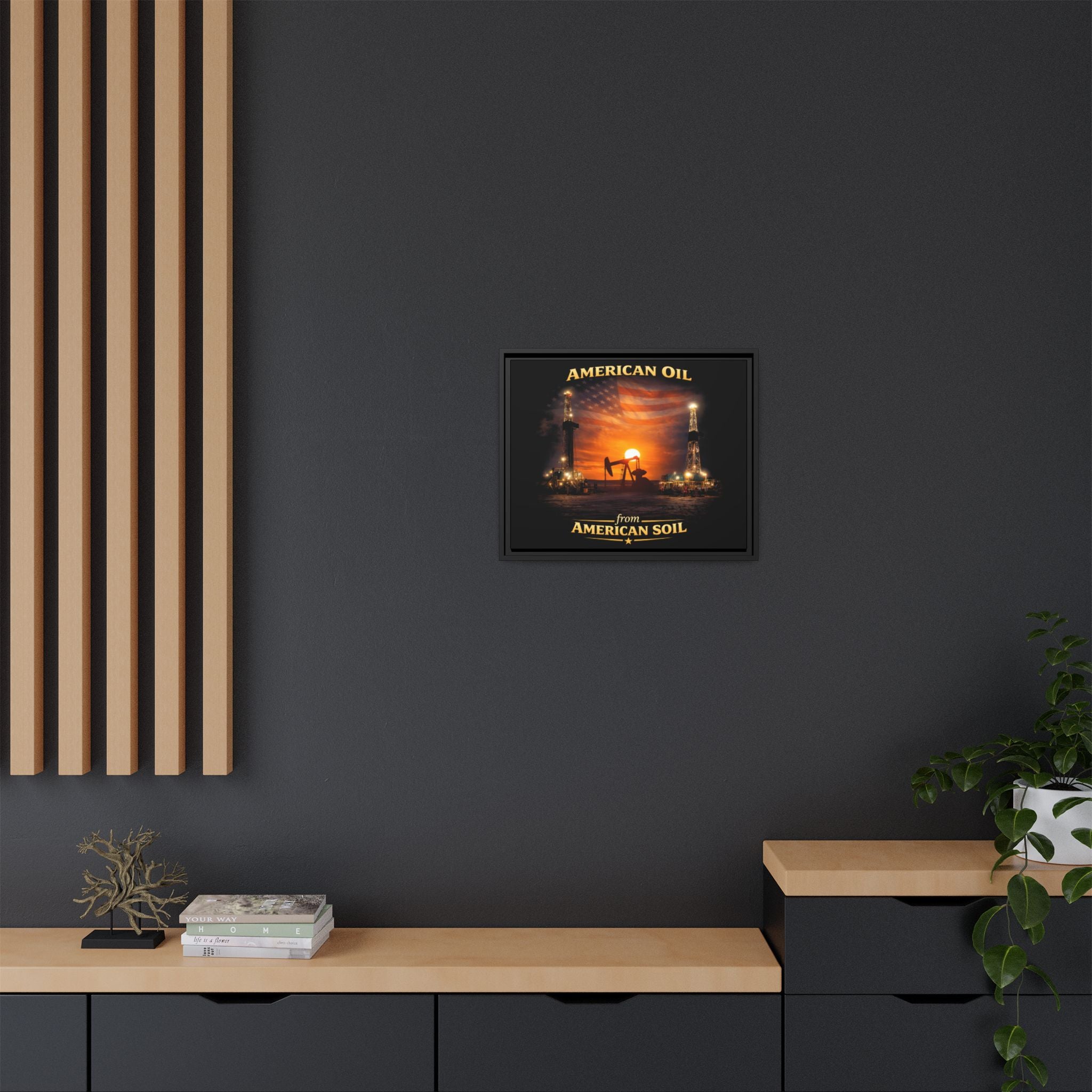Oil Field - Framed Matte Canvas Wall Art