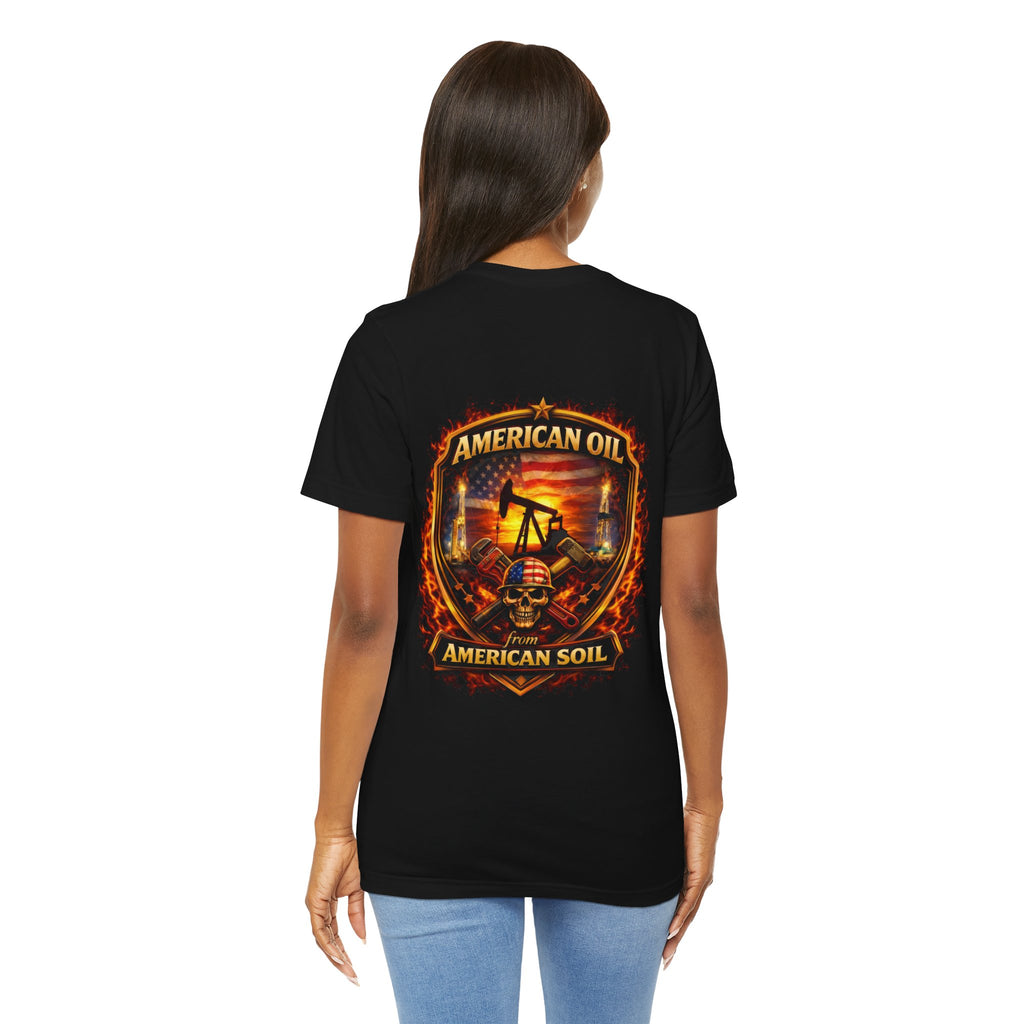 Shield T‑Shirt — "American Oil From American Soil" Graphic Tee