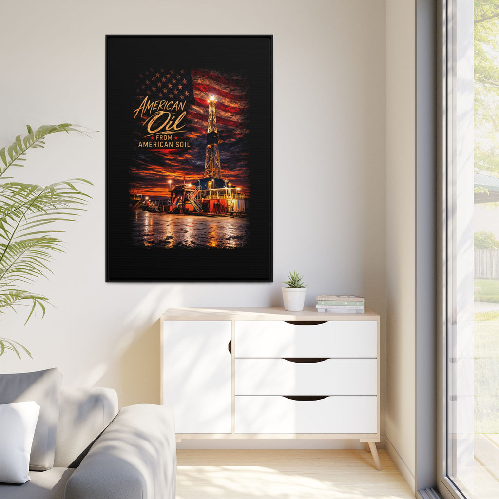 Ice Rig - Framed Matte Canvas Wall Art