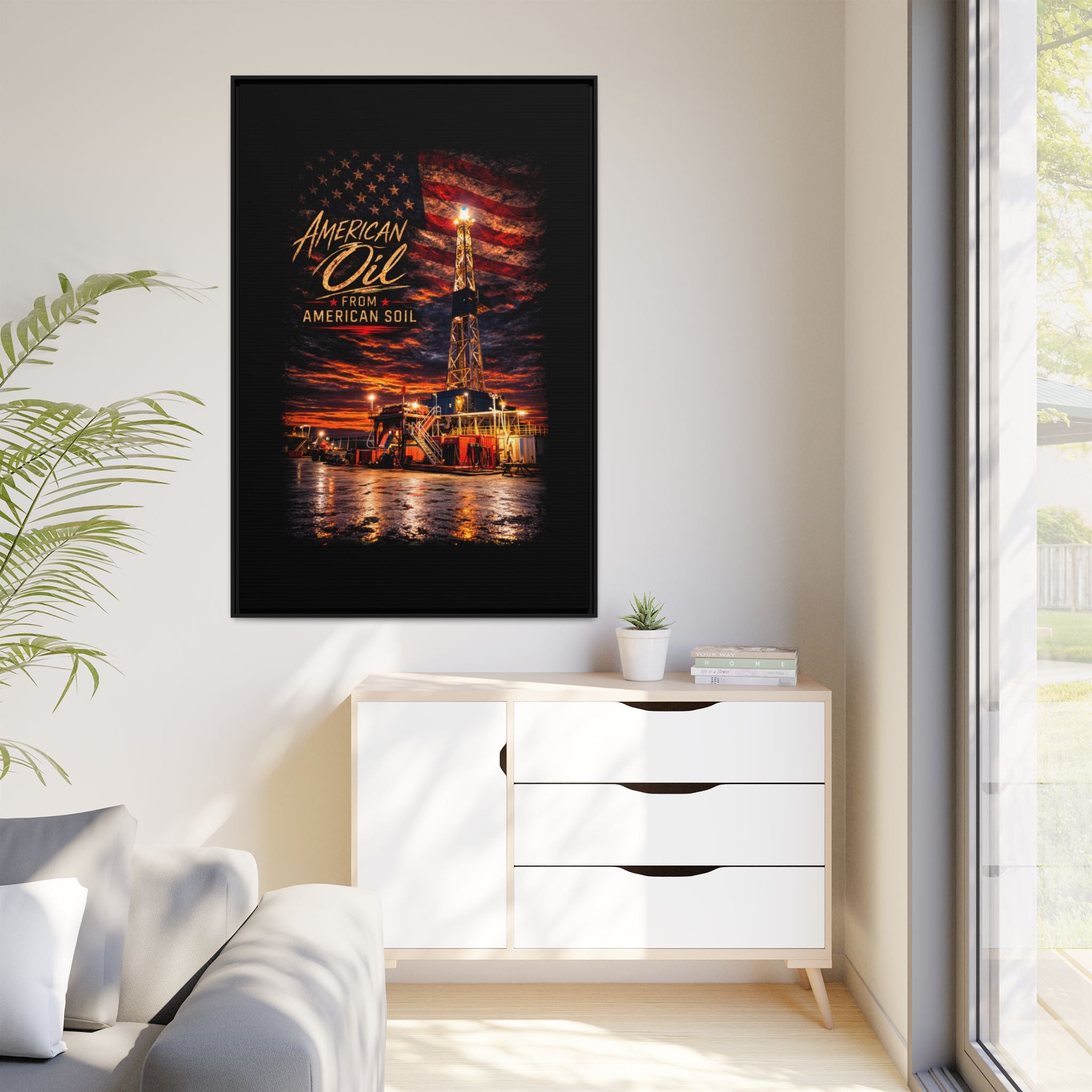 Ice Rig - Framed Matte Canvas Wall Art