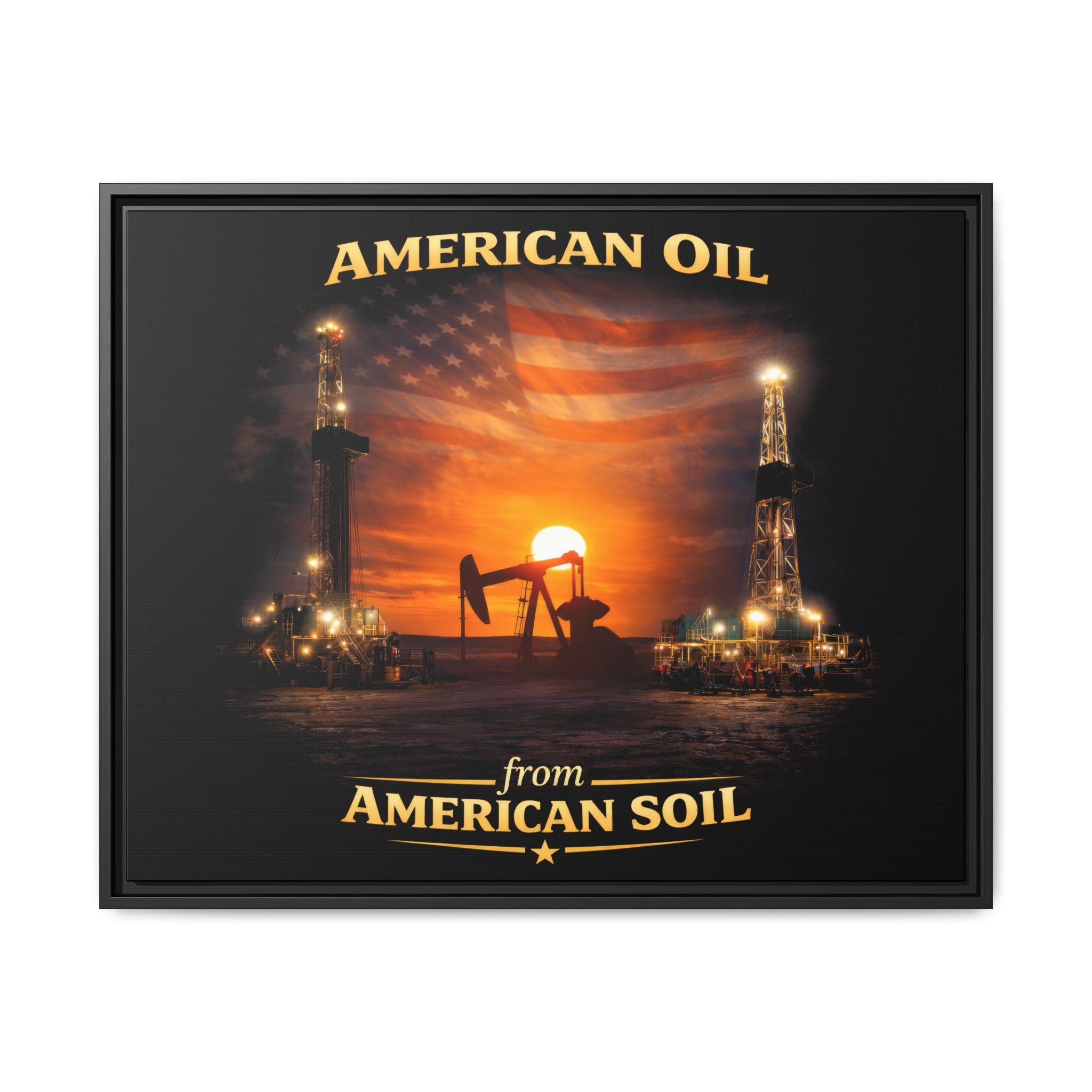 Oil Field - Framed Matte Canvas Wall Art