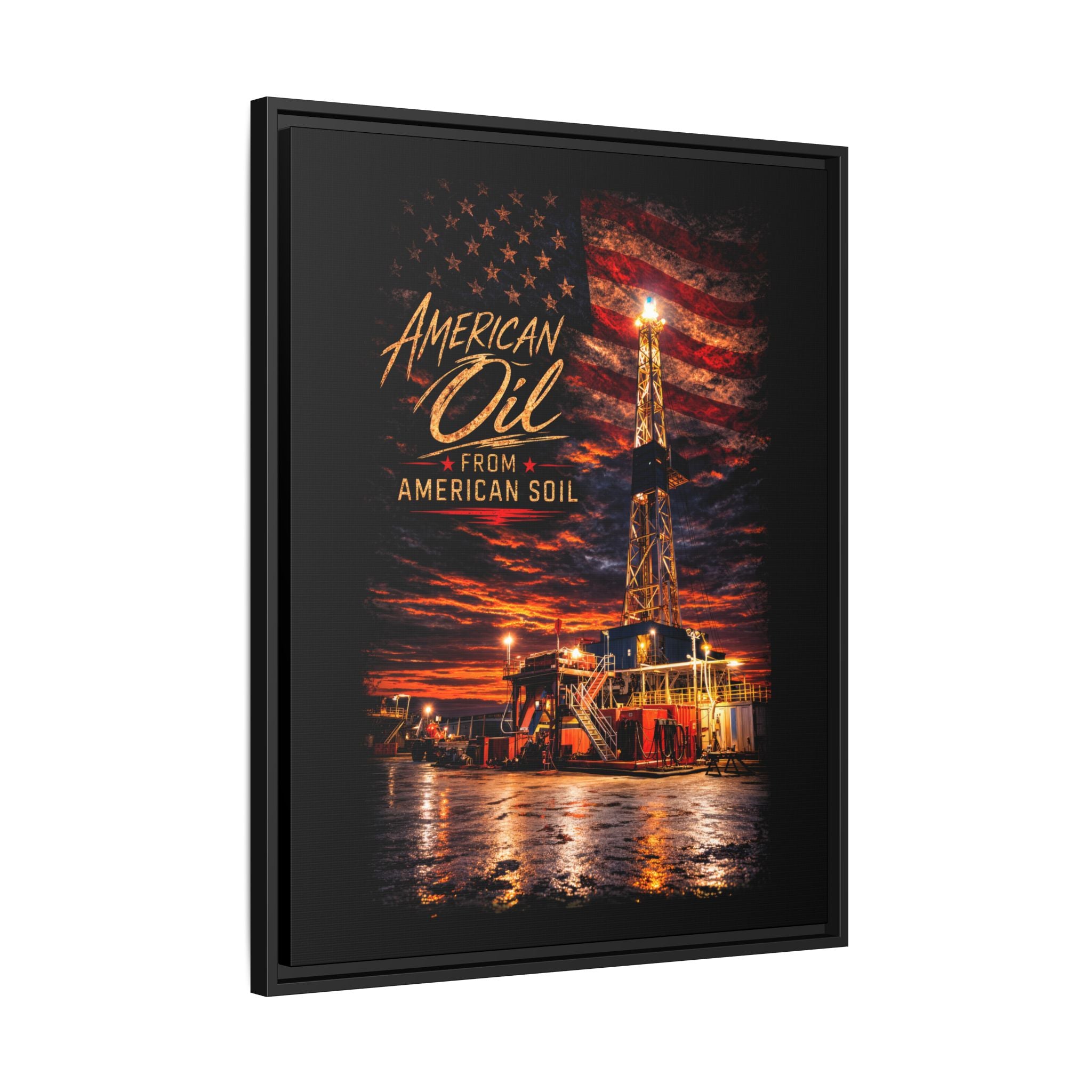 Ice Rig - Framed Matte Canvas Wall Art