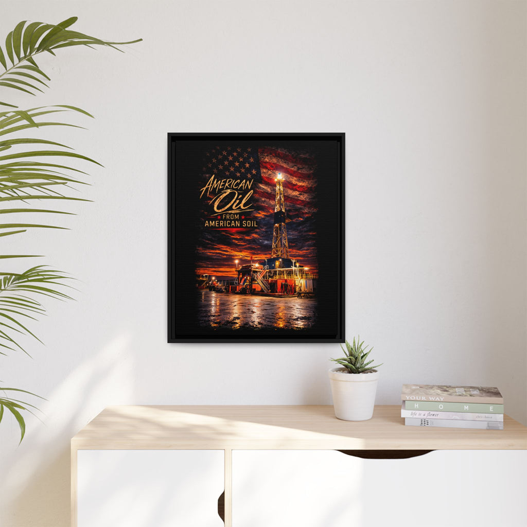 Ice Rig - Framed Matte Canvas Wall Art