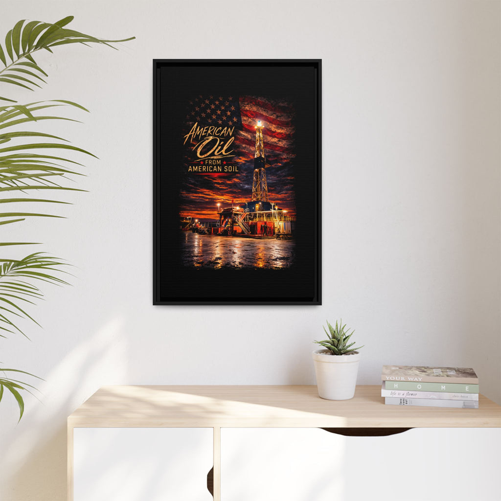 Ice Rig - Framed Matte Canvas Wall Art