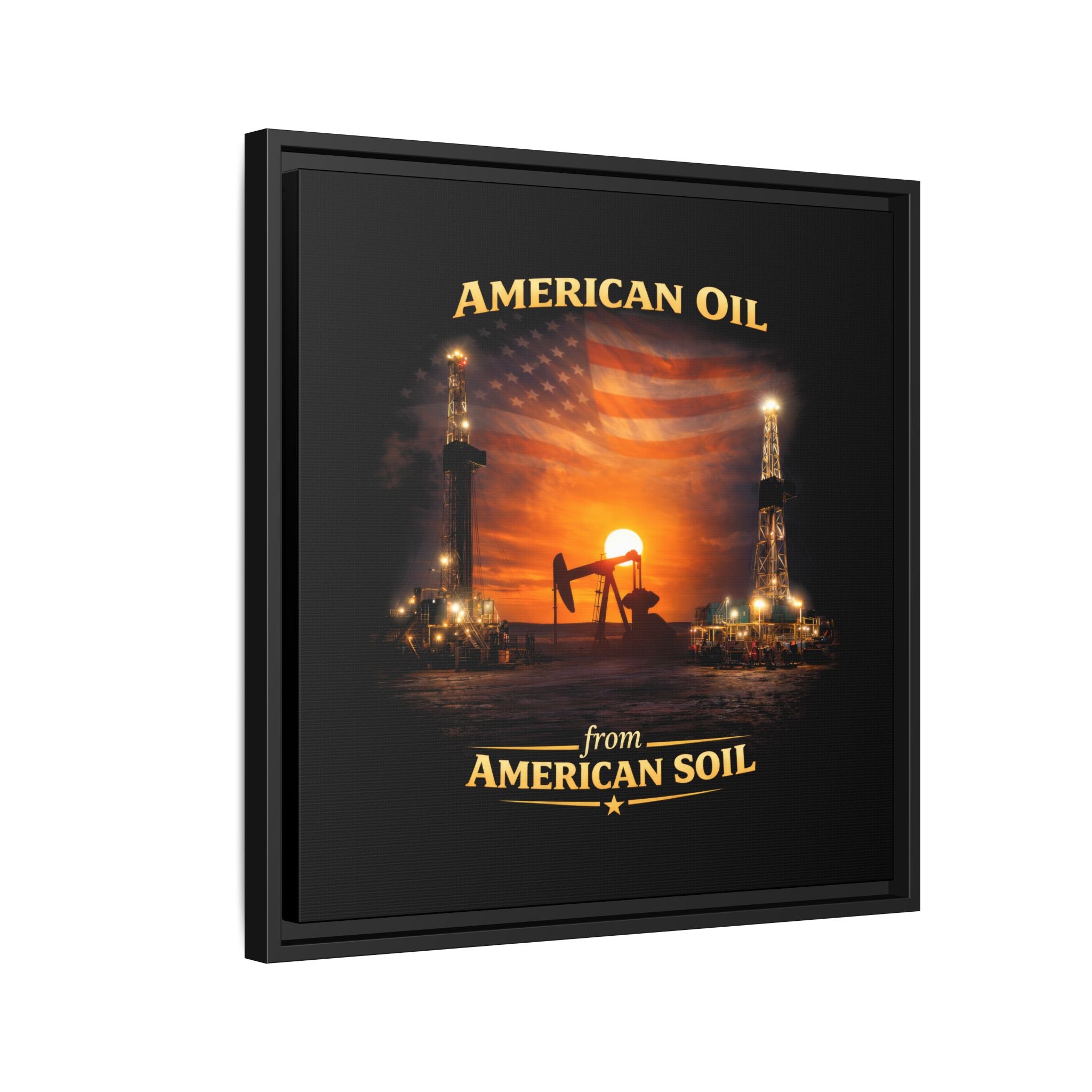 Oil Field - Framed Matte Canvas Wall Art