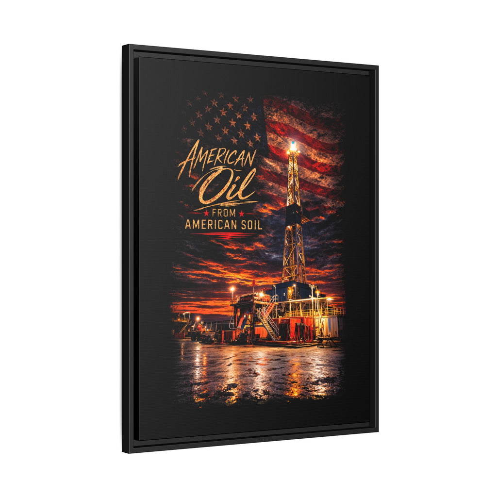 Ice Rig - Framed Matte Canvas Wall Art