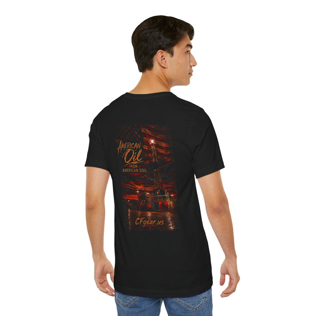 CFgear Crew Ice Rig T‑Shirt — "American Oil From American Soil" Graphic Tee
