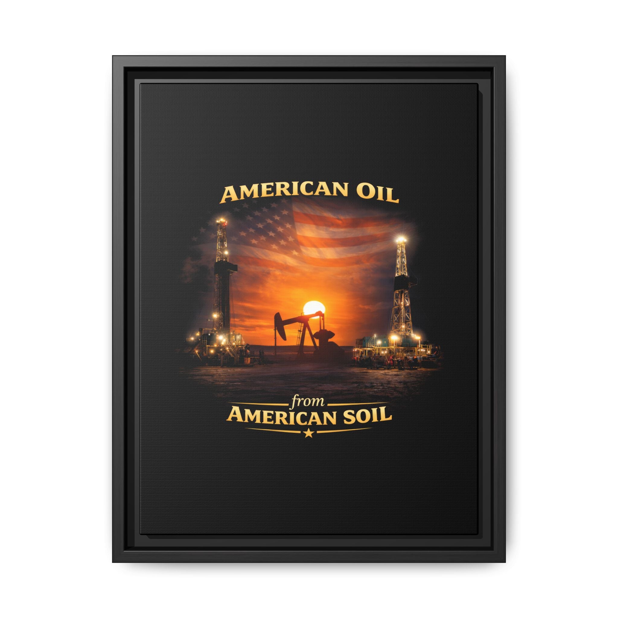 Oil Field - Framed Matte Canvas Wall Art
