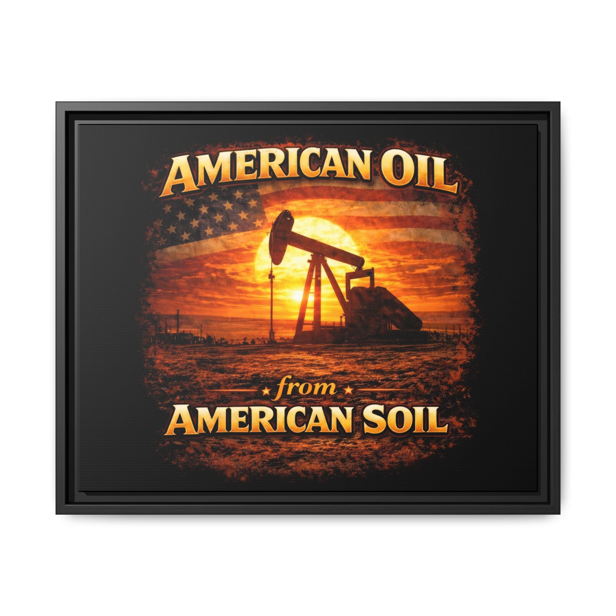 Pump Jack - Framed Matte Canvas Wall Art