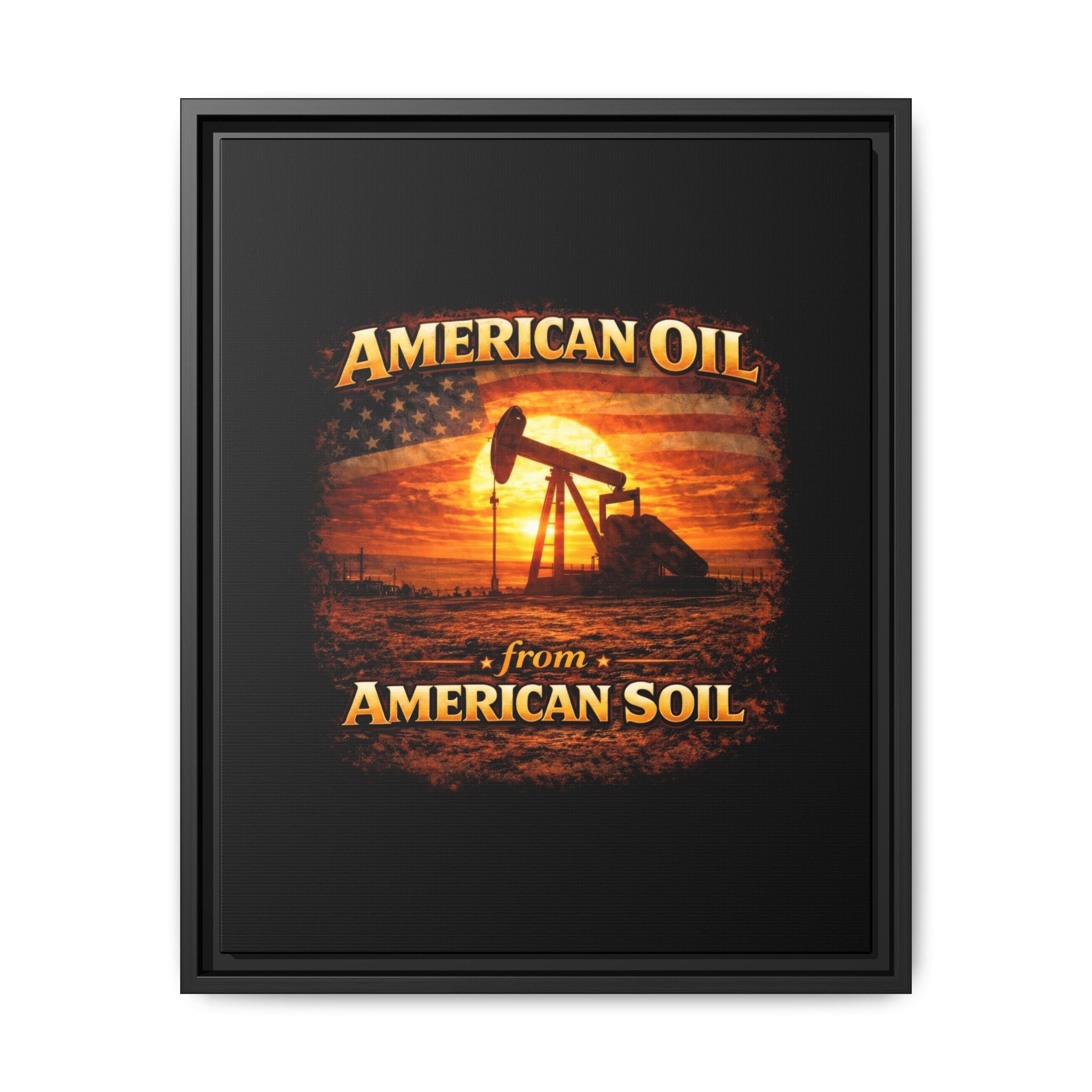 Pump Jack - Framed Matte Canvas Wall Art