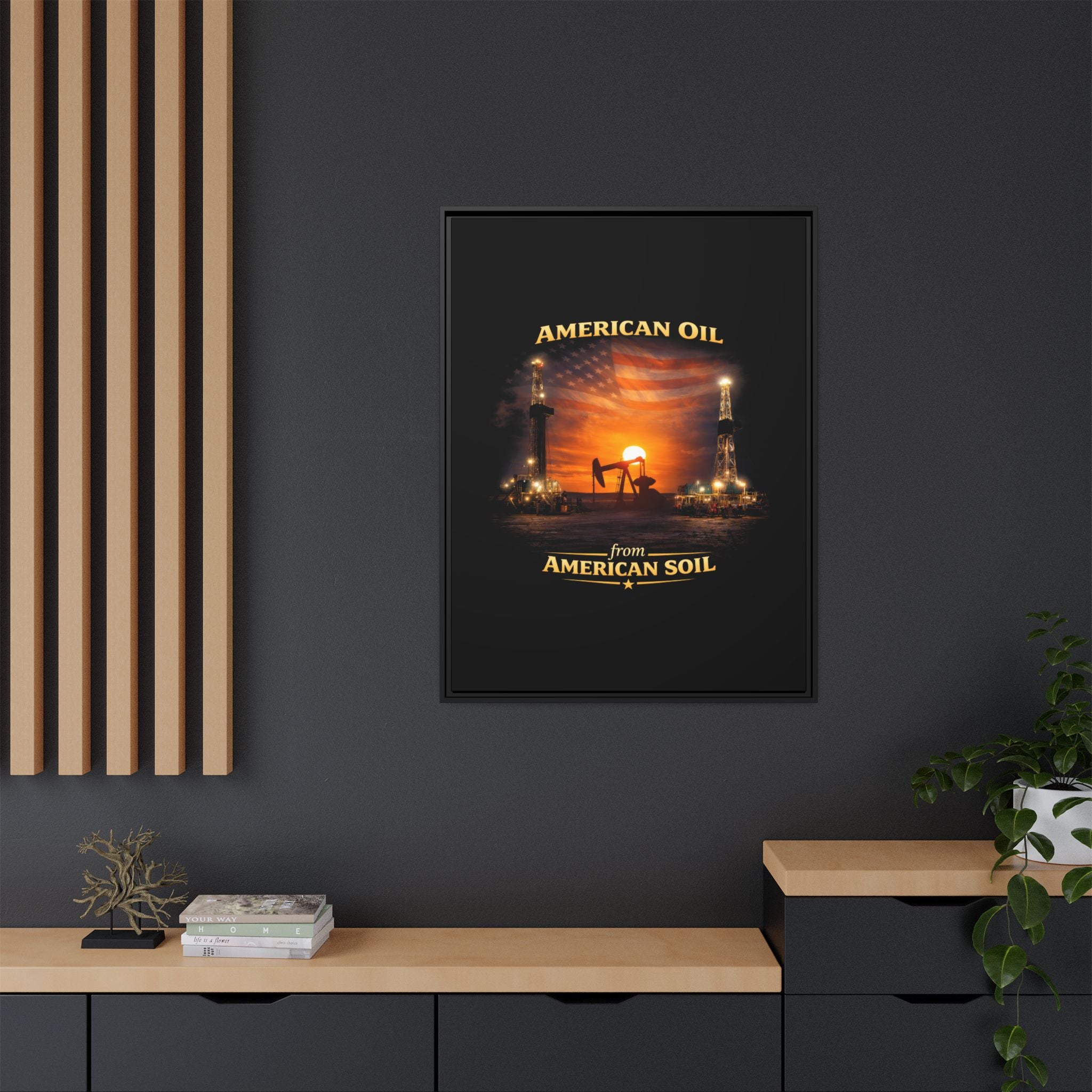 Oil Field - Framed Matte Canvas Wall Art