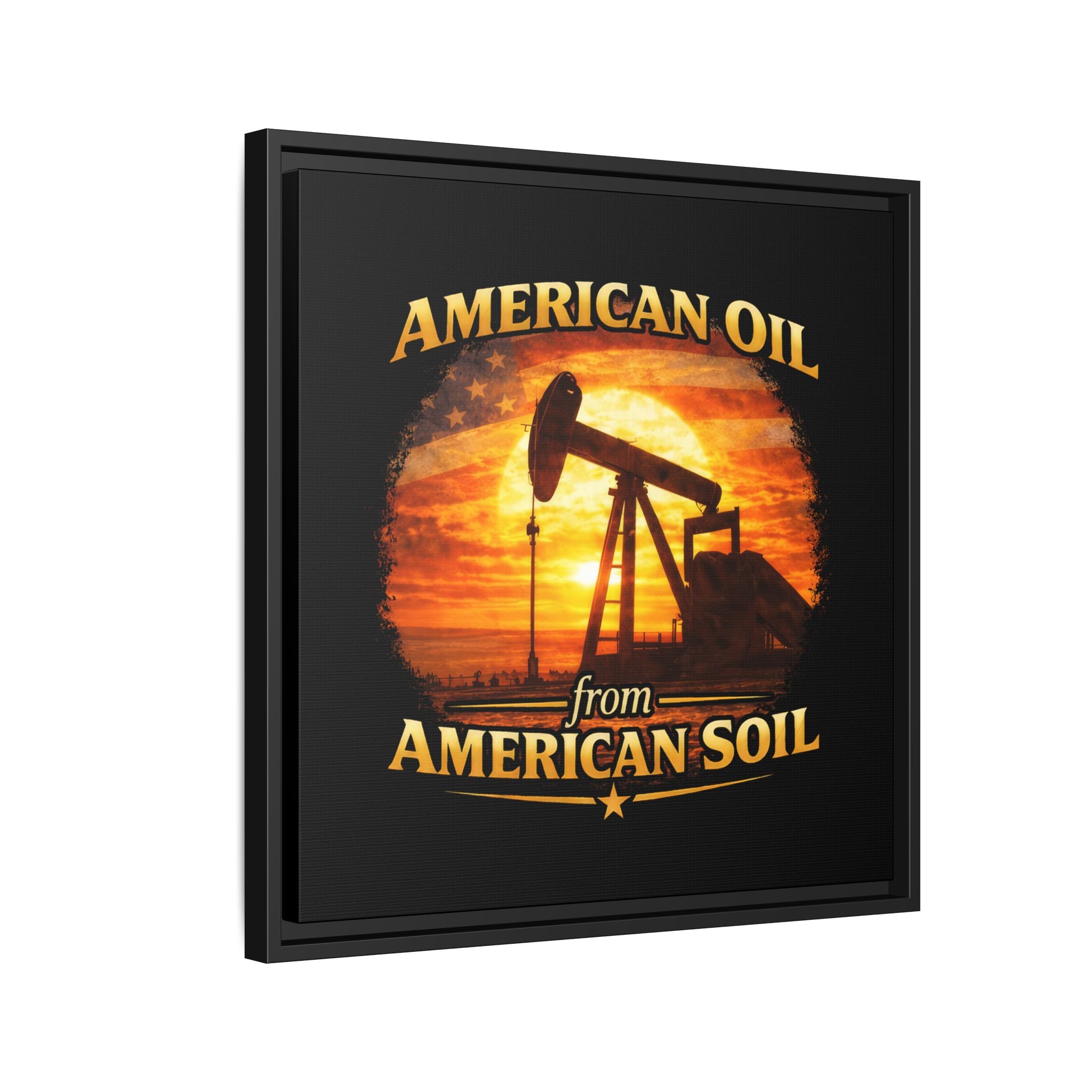 American Oil from American Soil - Framed Matte Canvas Wall Art