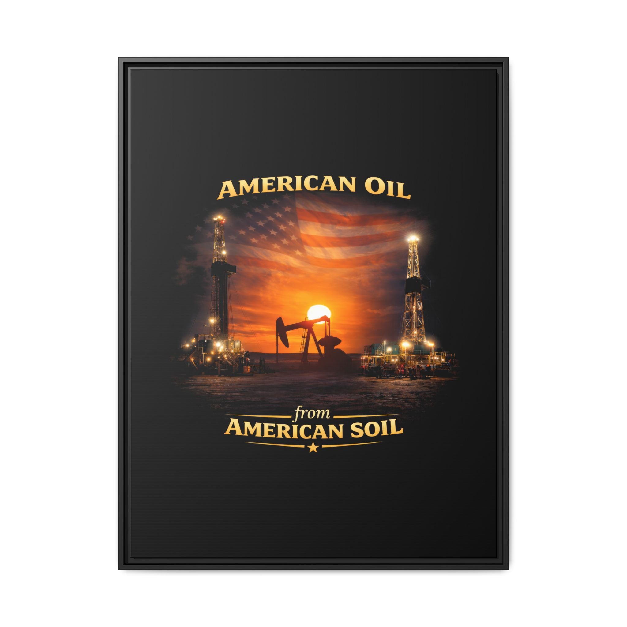 Oil Field - Framed Matte Canvas Wall Art