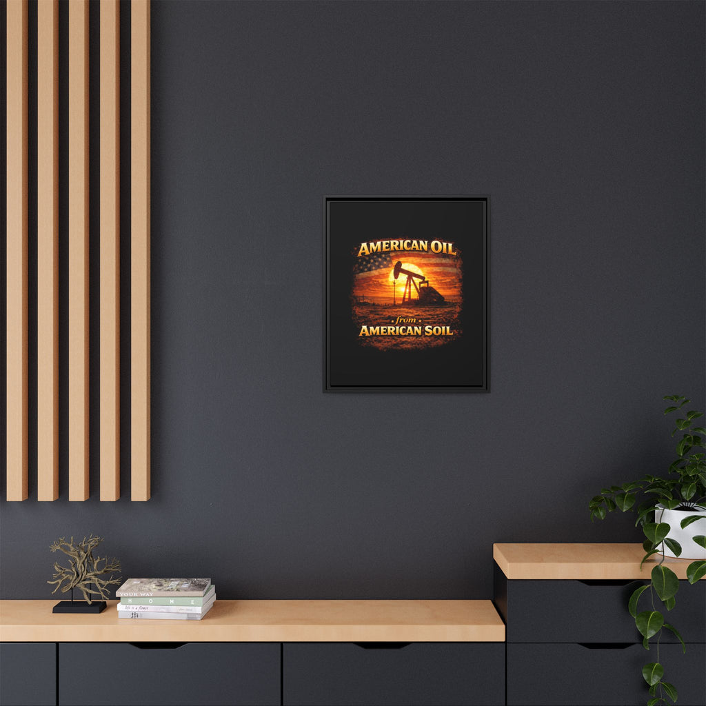Pump Jack - Framed Matte Canvas Wall Art