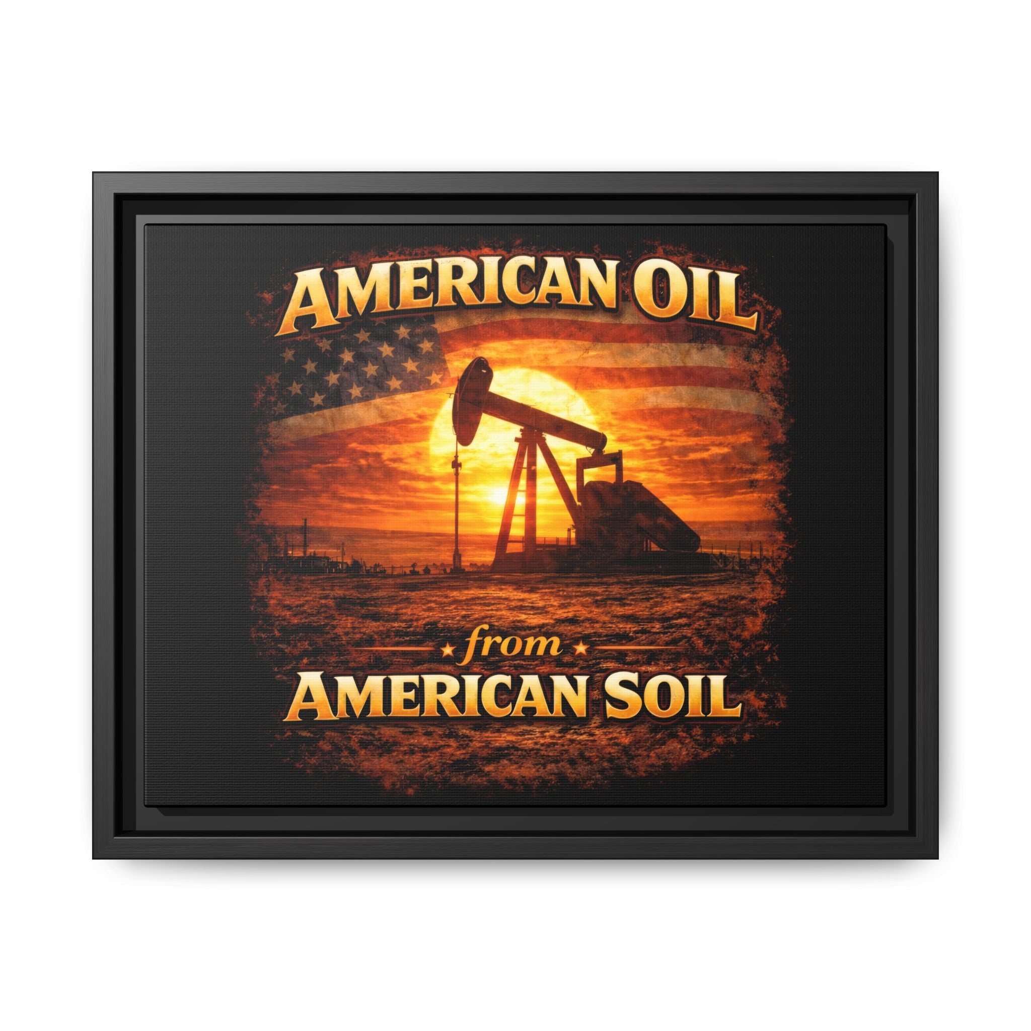 Pump Jack - Framed Matte Canvas Wall Art