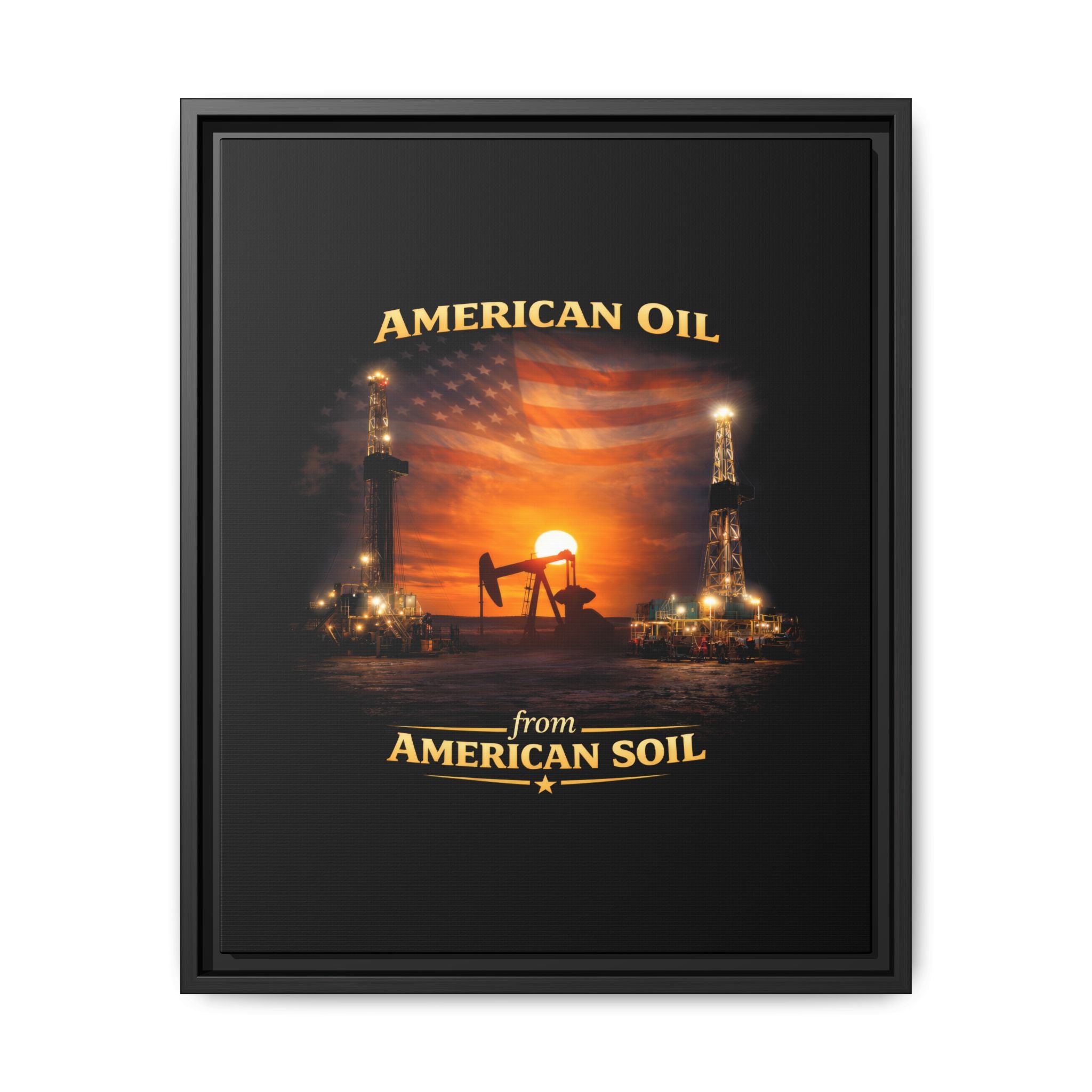Oil Field - Framed Matte Canvas Wall Art