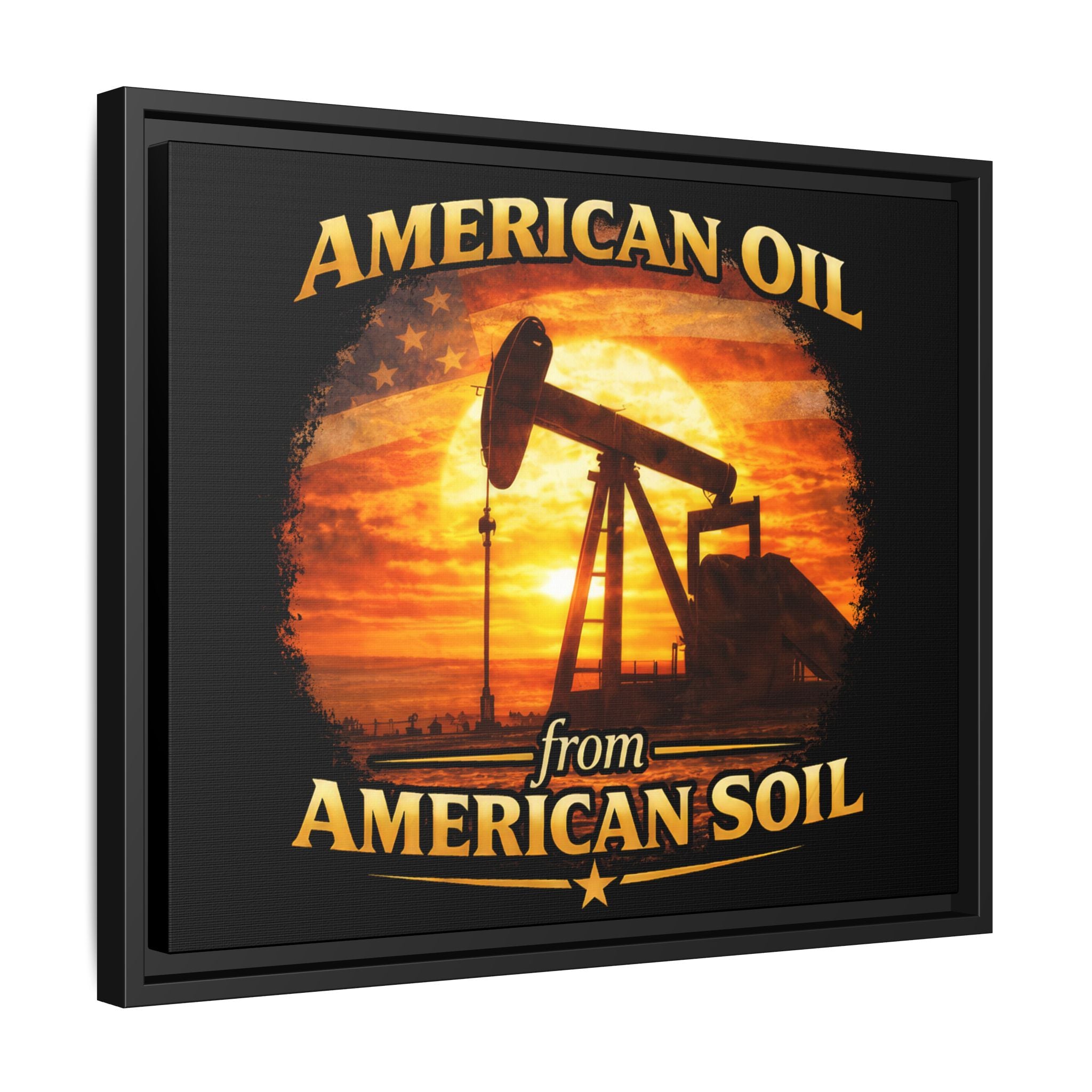 American Oil from American Soil - Framed Matte Canvas Wall Art