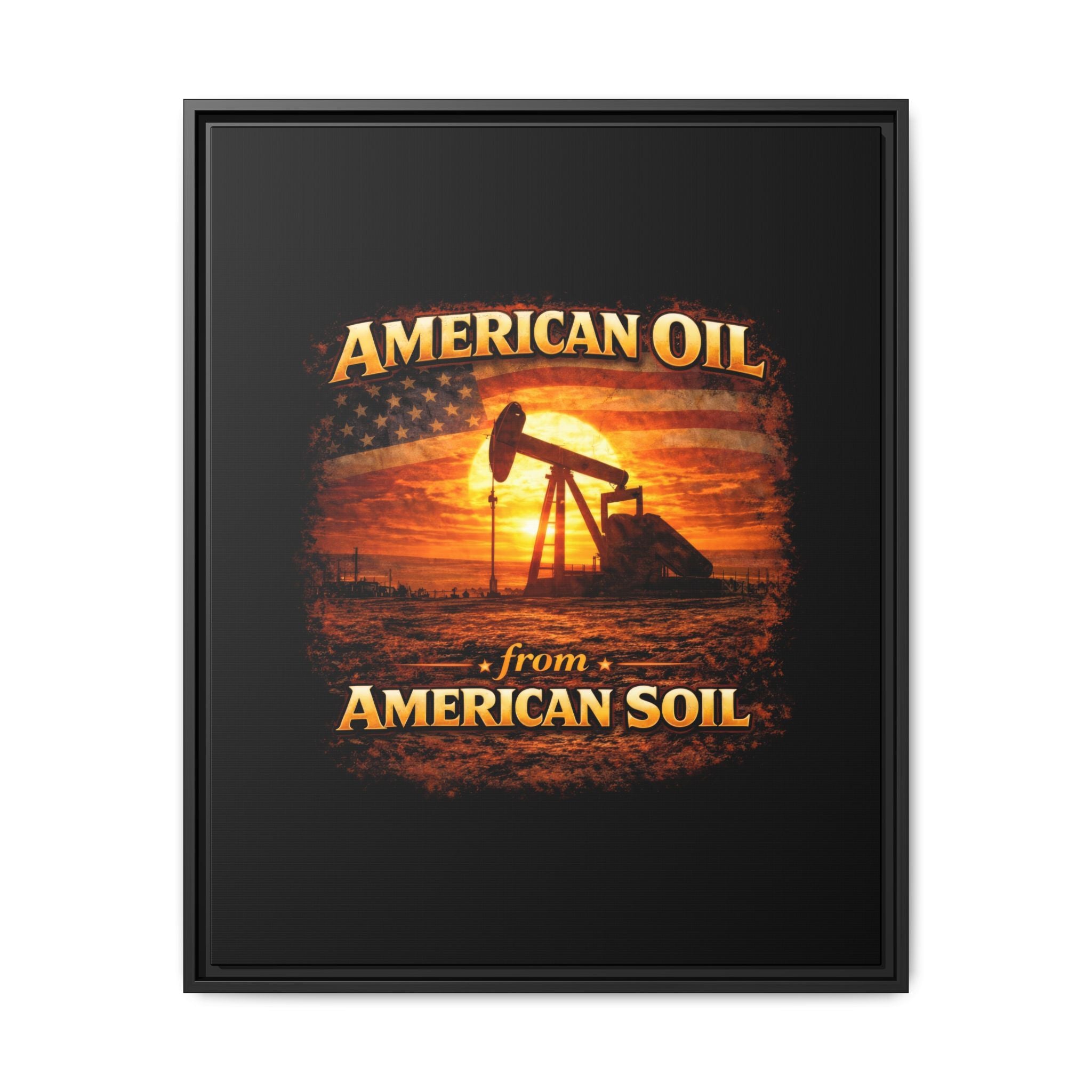 Pump Jack - Framed Matte Canvas Wall Art