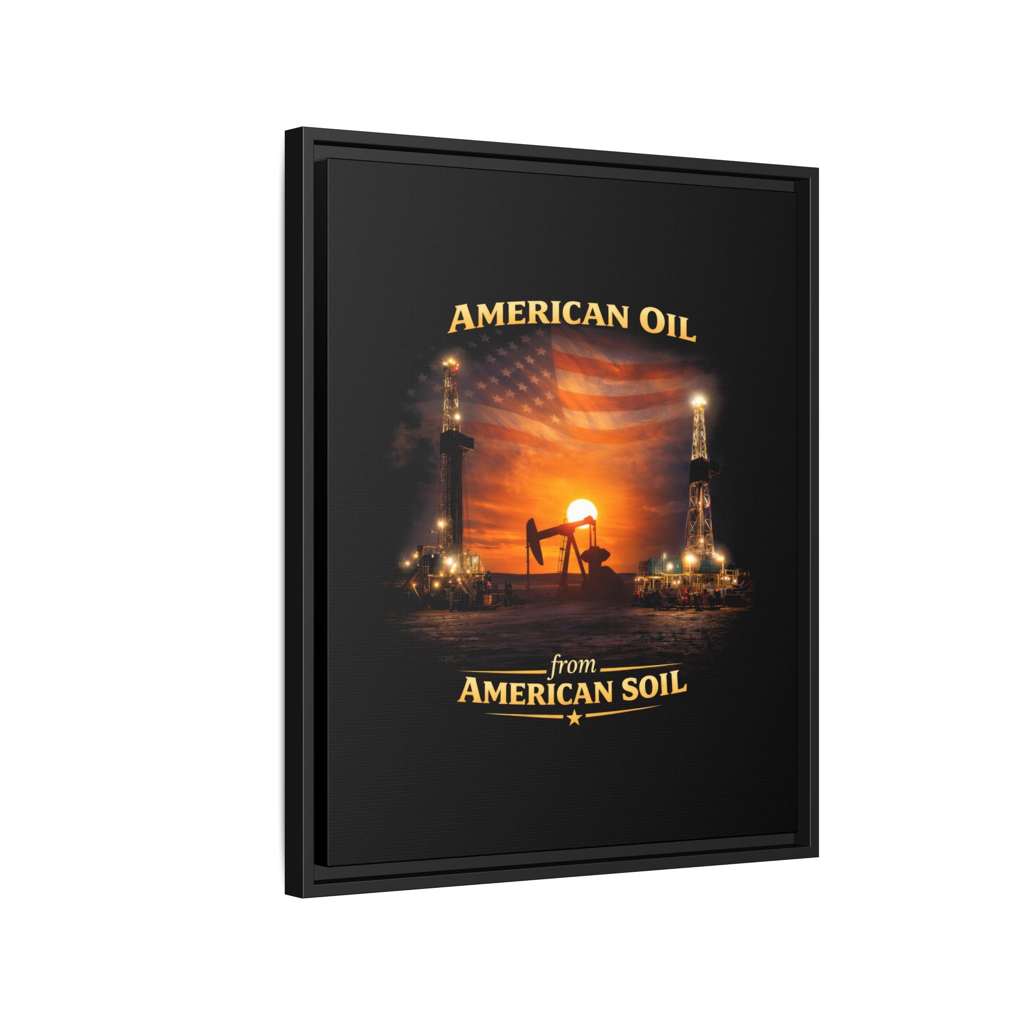 Oil Field - Framed Matte Canvas Wall Art