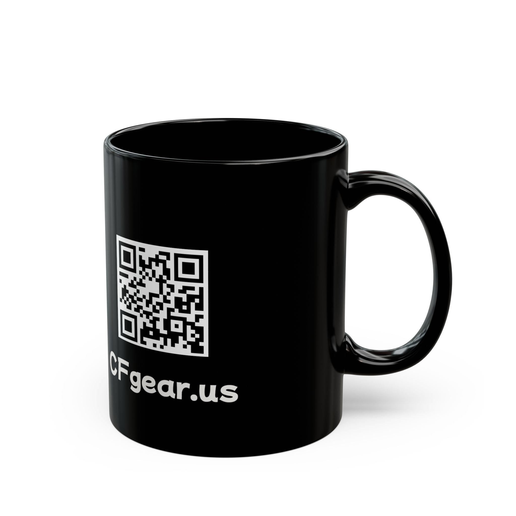 Oilfield QR Code Black Mug — American Oil & Soil Design (11oz/15oz)