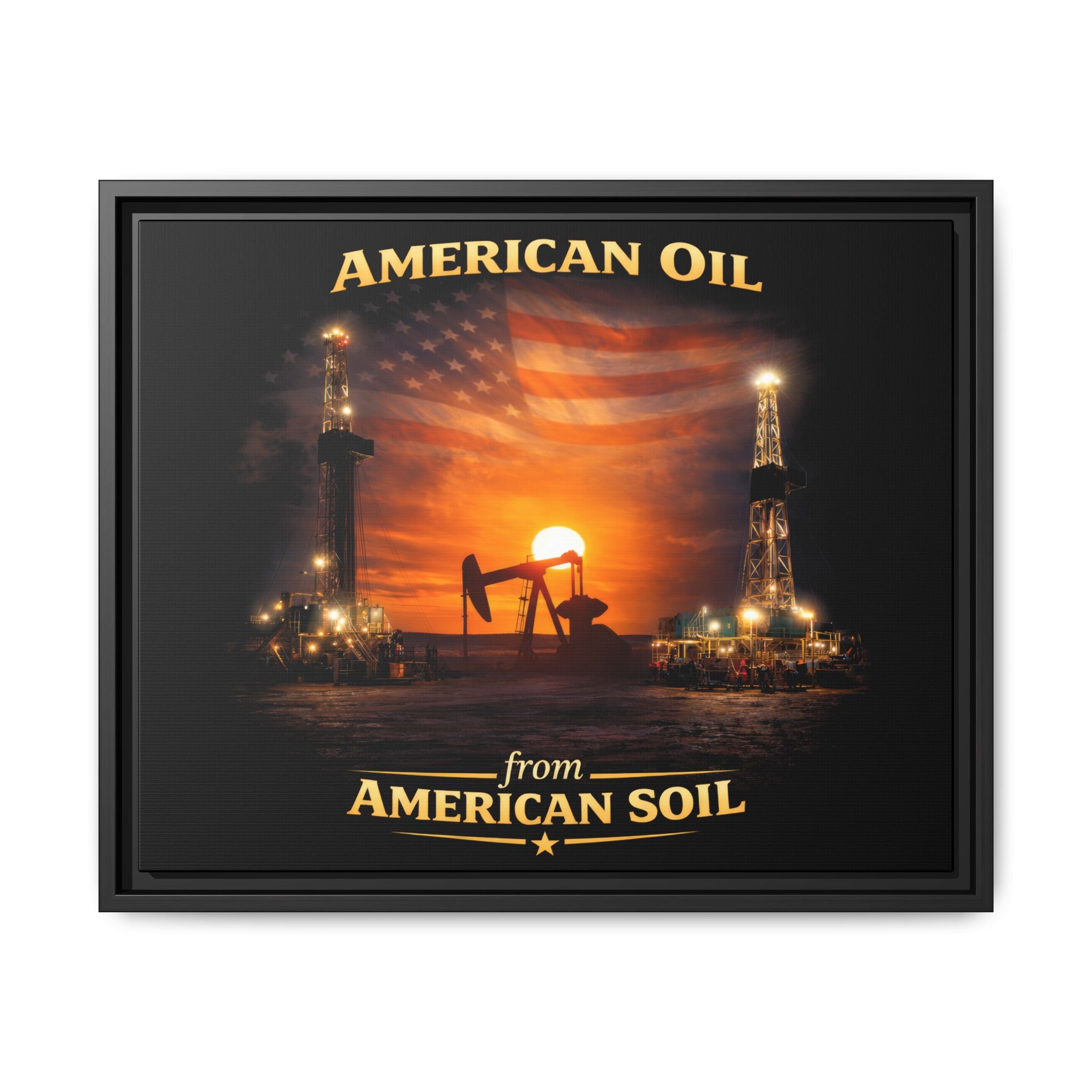 Oil Field - Framed Matte Canvas Wall Art