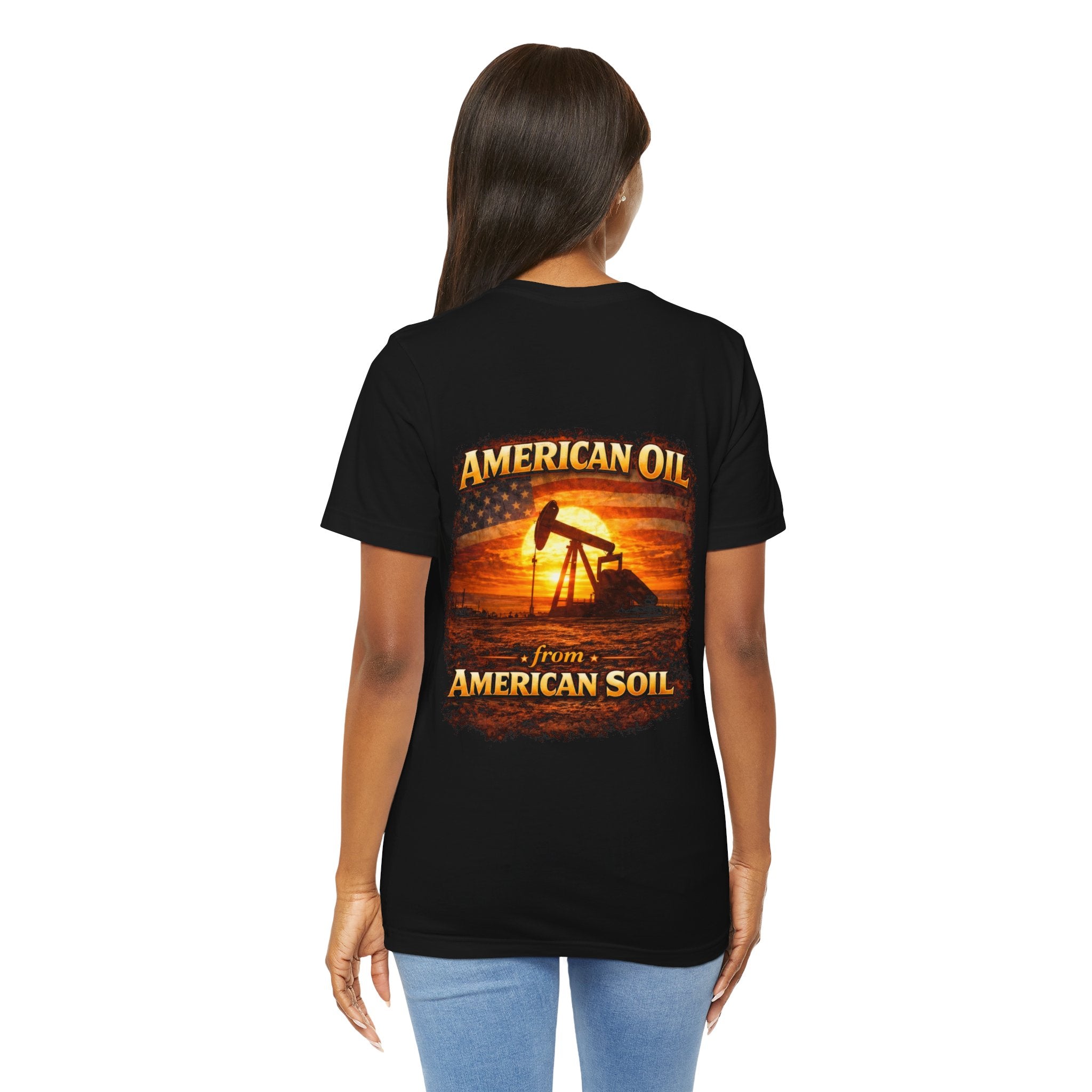 Pump Jack T‑Shirt — "American Oil From American Soil" Graphic Tee