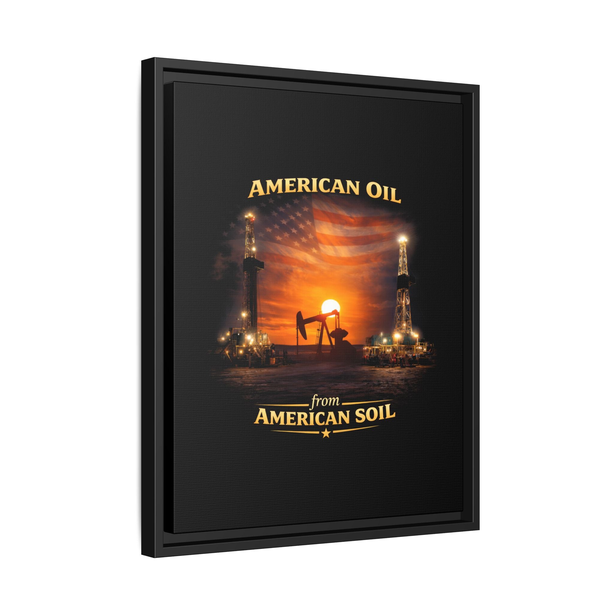 Oil Field - Framed Matte Canvas Wall Art